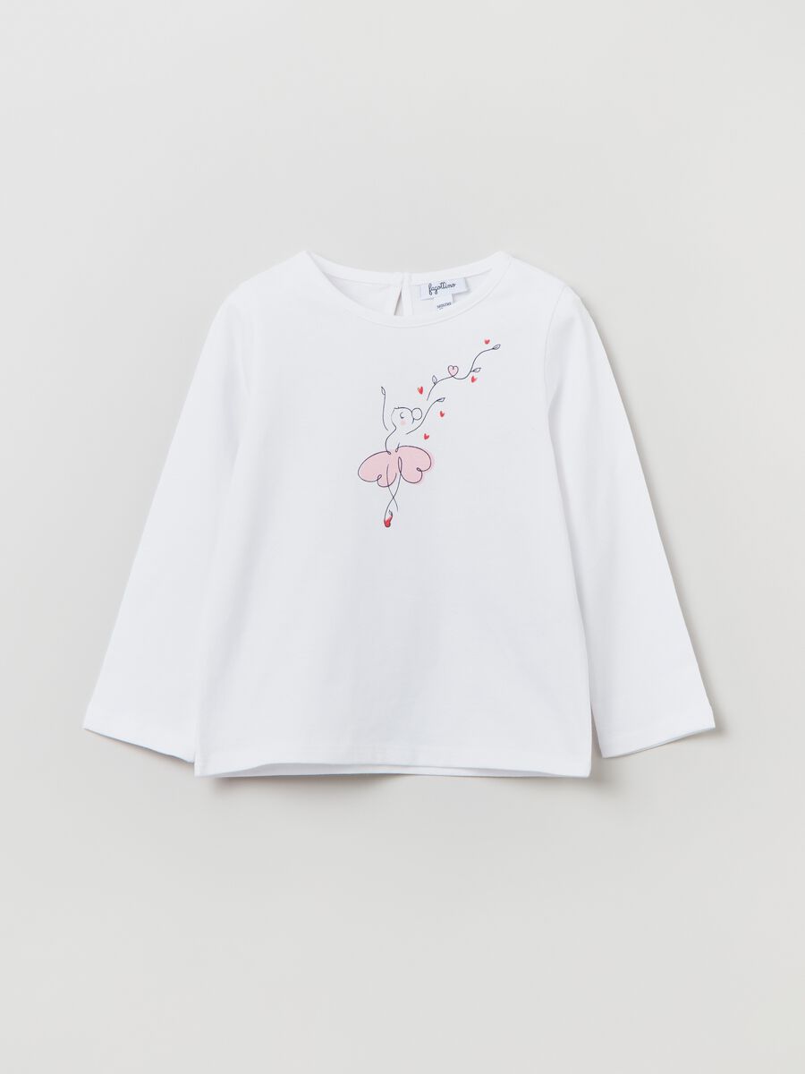 T-Shirt for Girls, with Broderie Anglaise and Ruffled Sleeves - fuchsia,  Girls