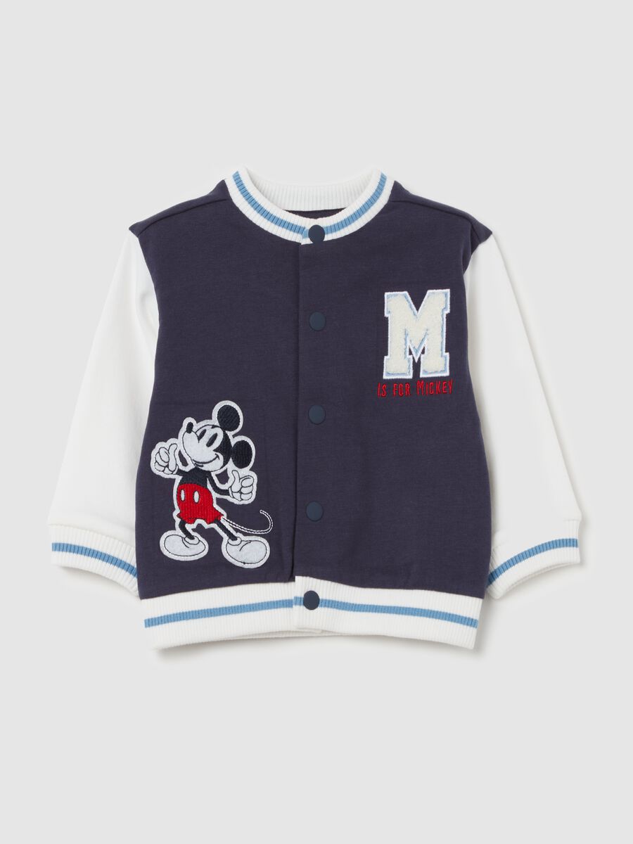 Bomber jacket in organic cotton with Mickey Mouse patch_0