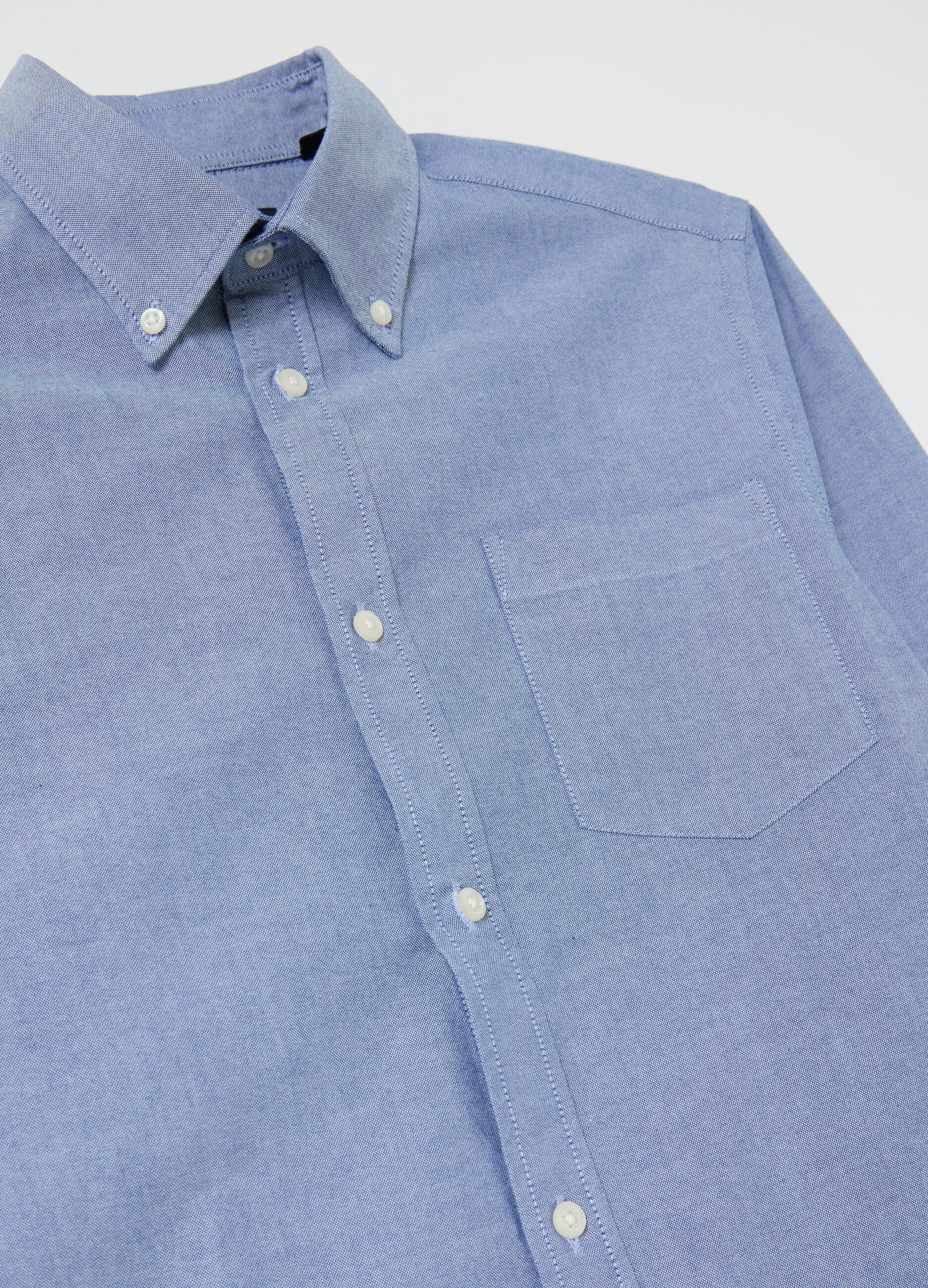 Oxford cotton shirt with button-down collar