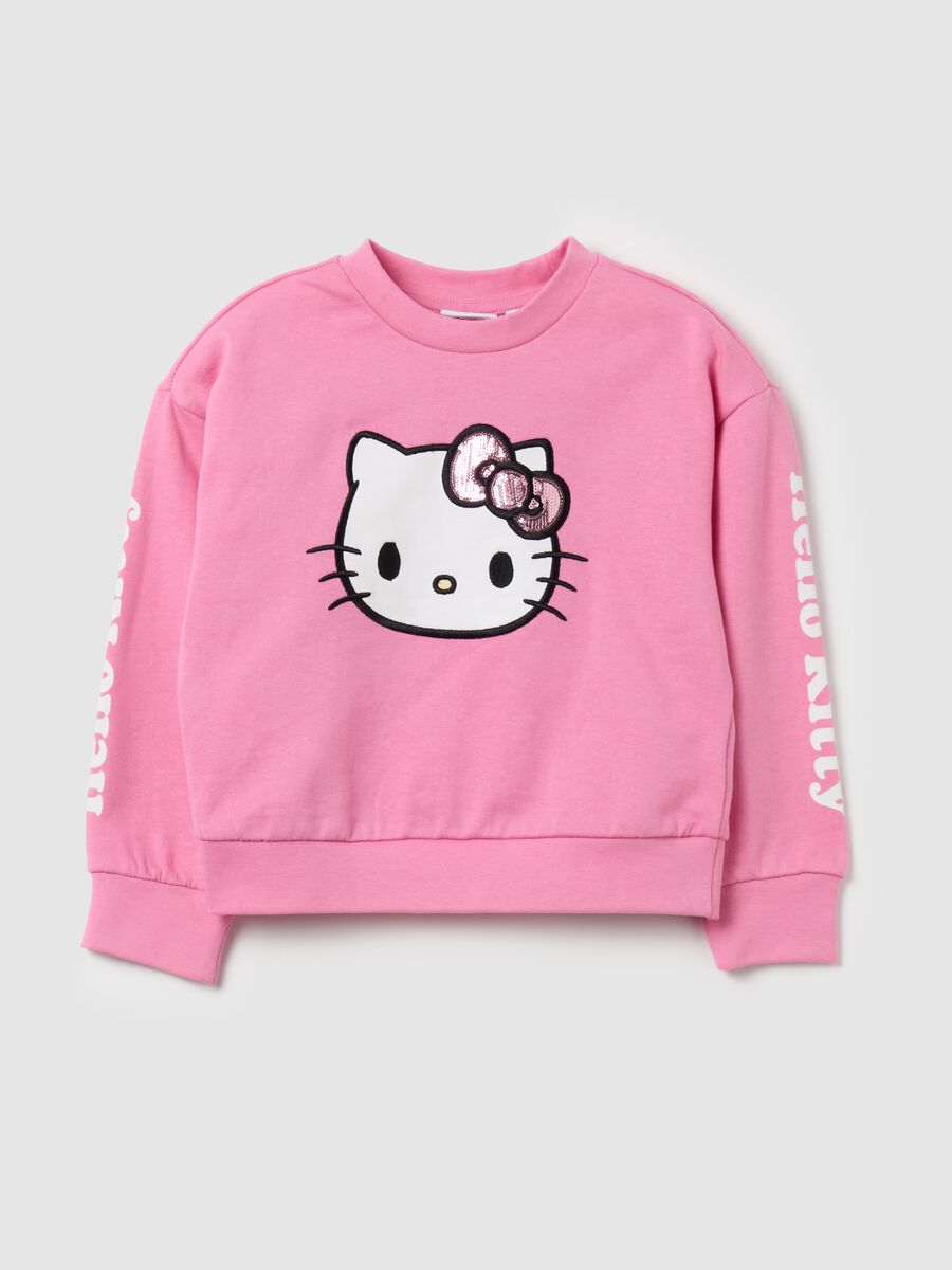 Sweatshirt in French terry with Hello Kitty patch_0