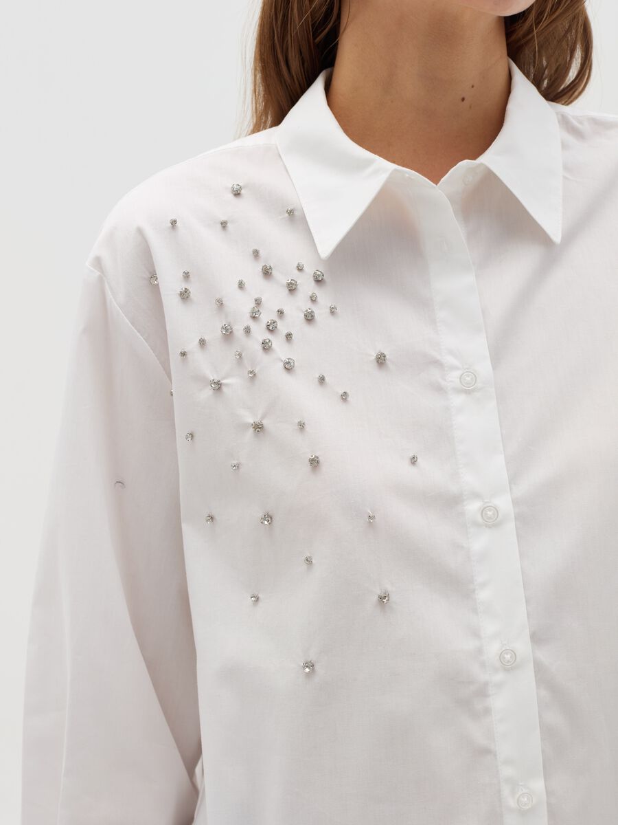 Camicia in cotone con strass_2