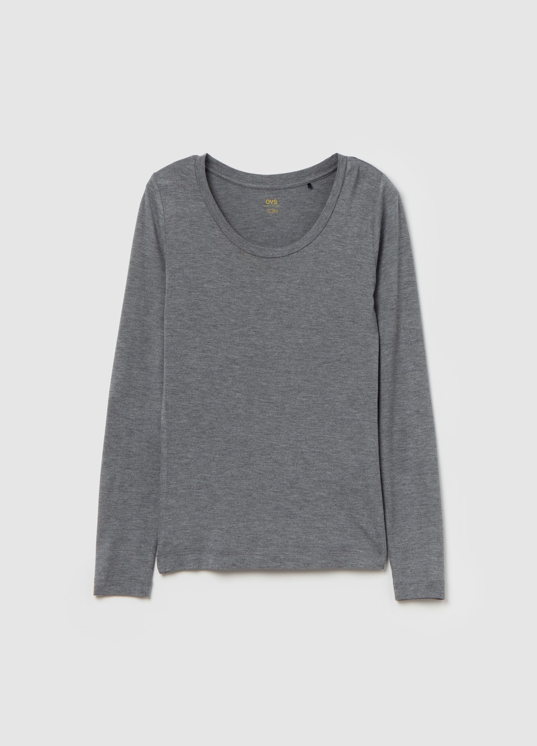 Long-sleeved T-shirt in stretch viscose