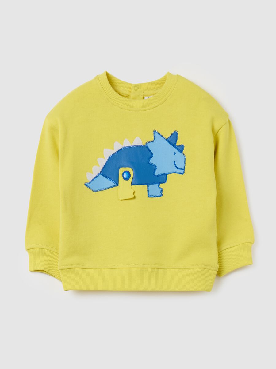 Sweatshirt in French terry with dinosaur_0