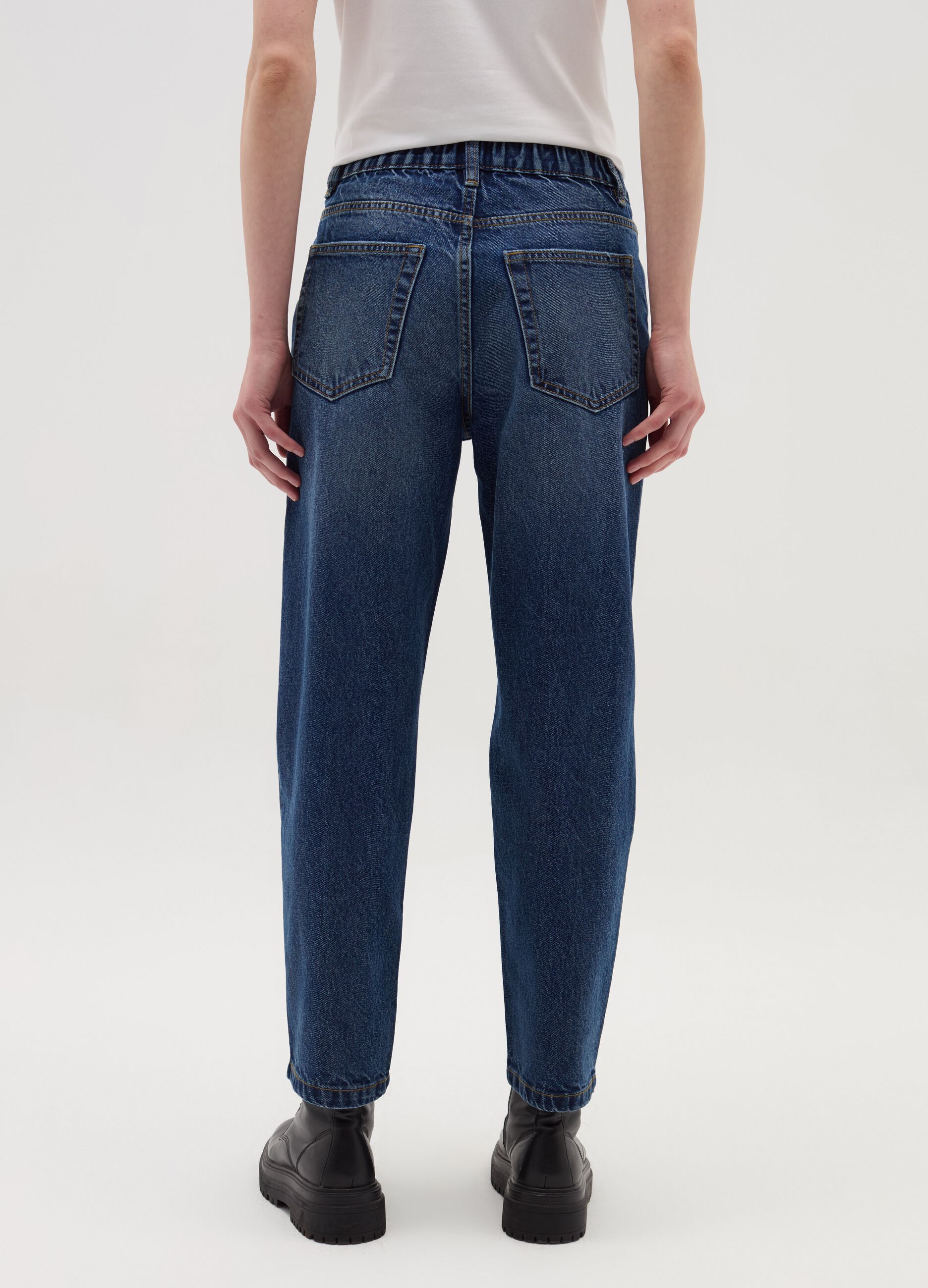 Mum-fit acid wash jeans