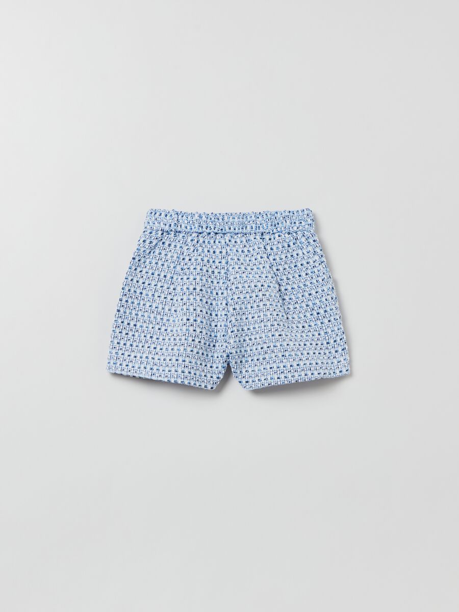 Tweed shorts with geometric design_1