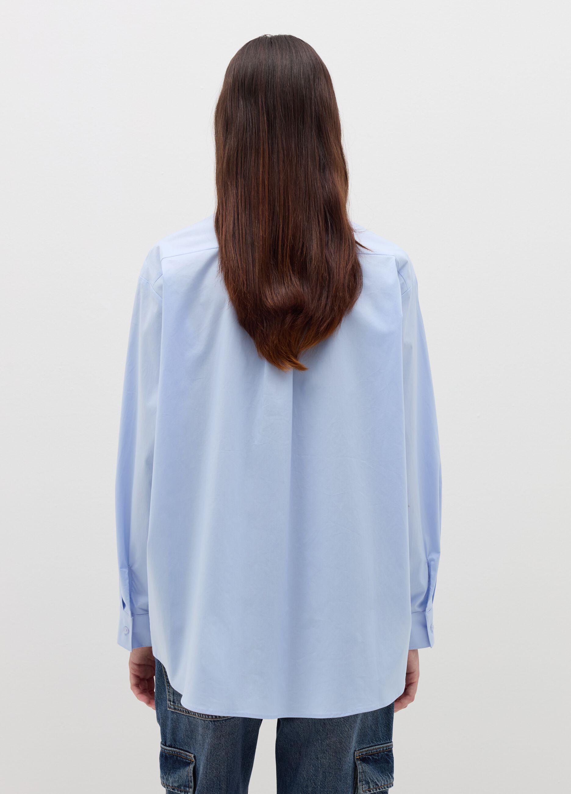 Oversized stretch cotton shirt