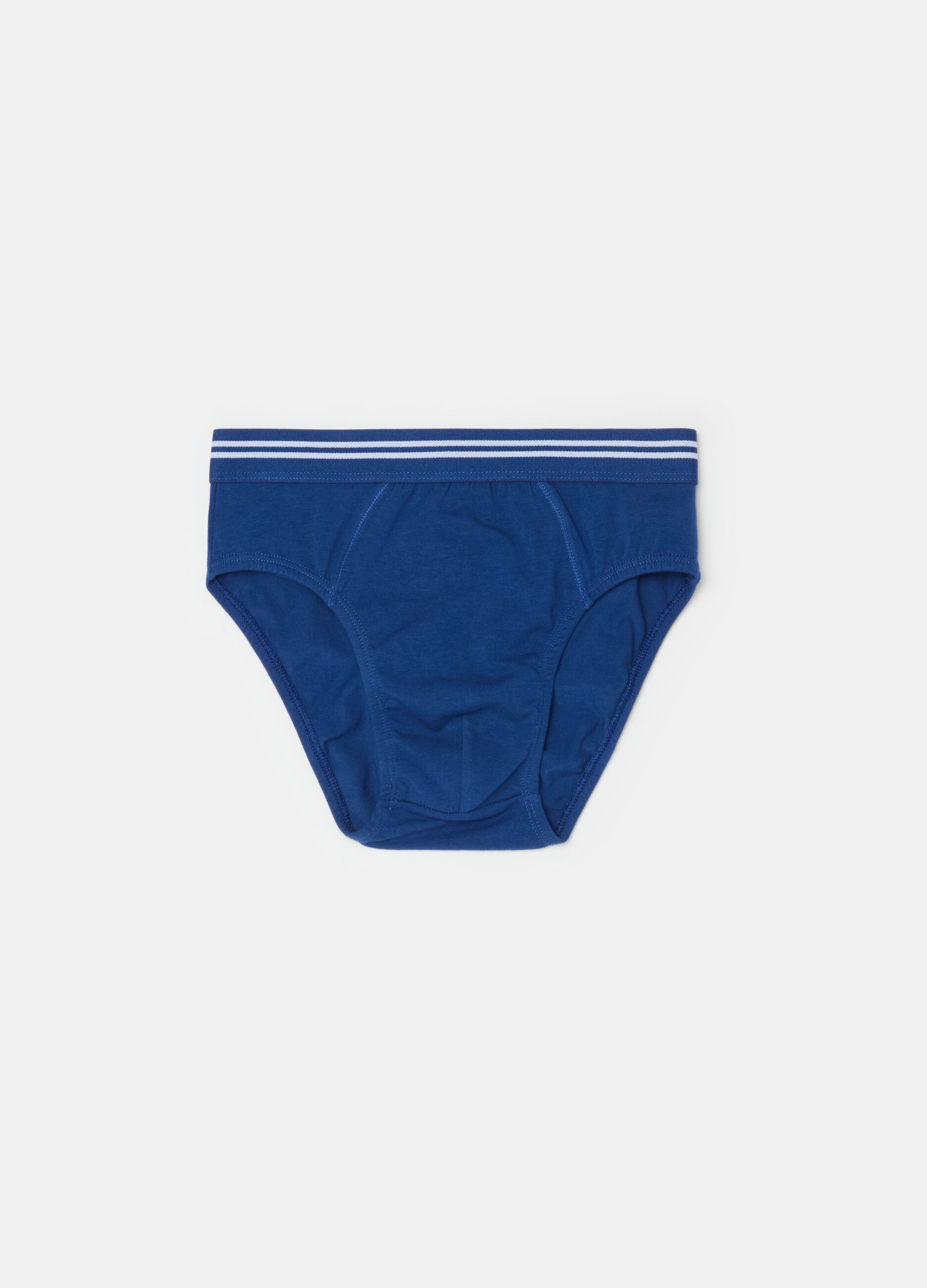 Organic cotton briefs with striped elastic