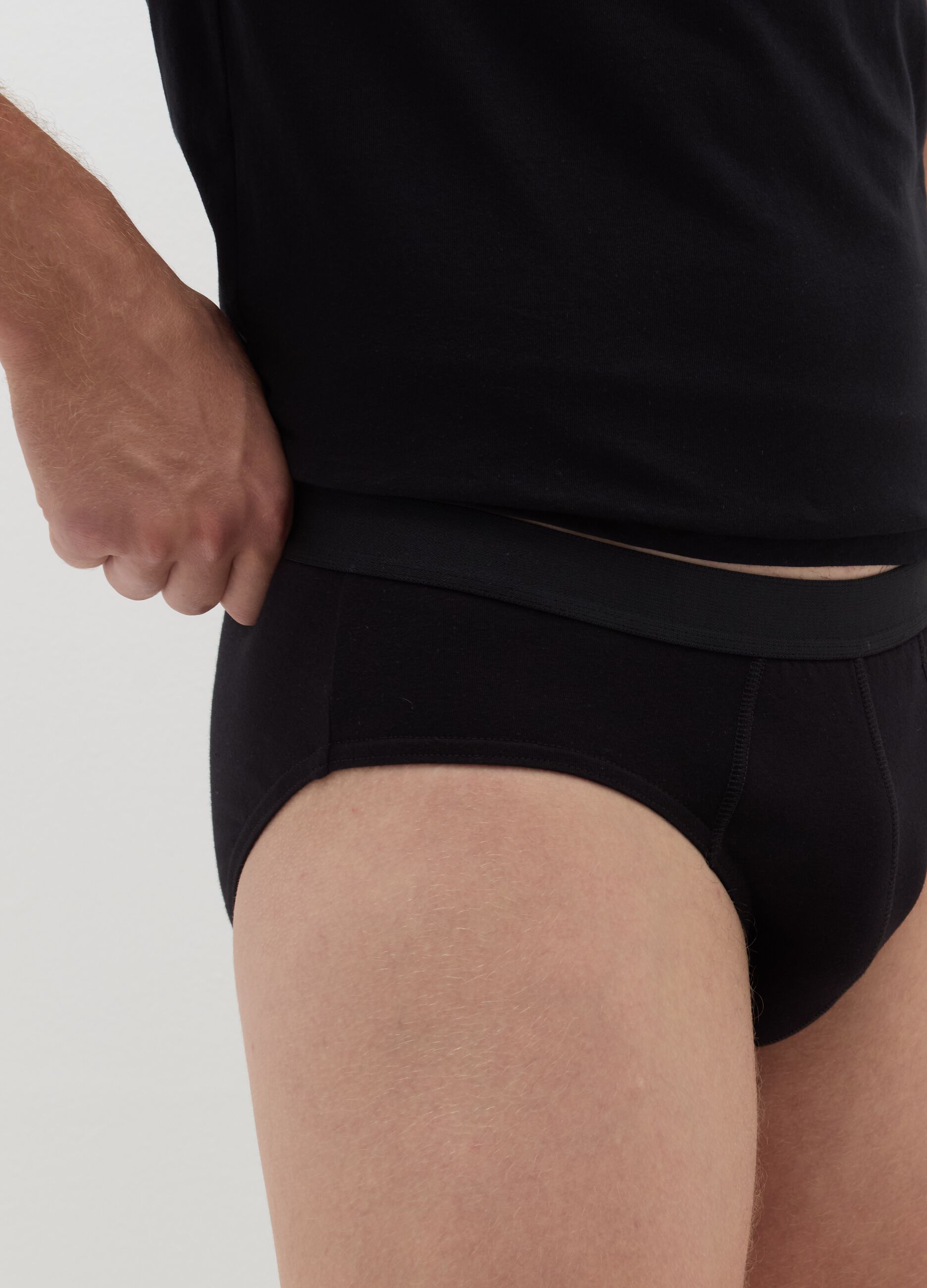 Five-pack briefs with external elastic