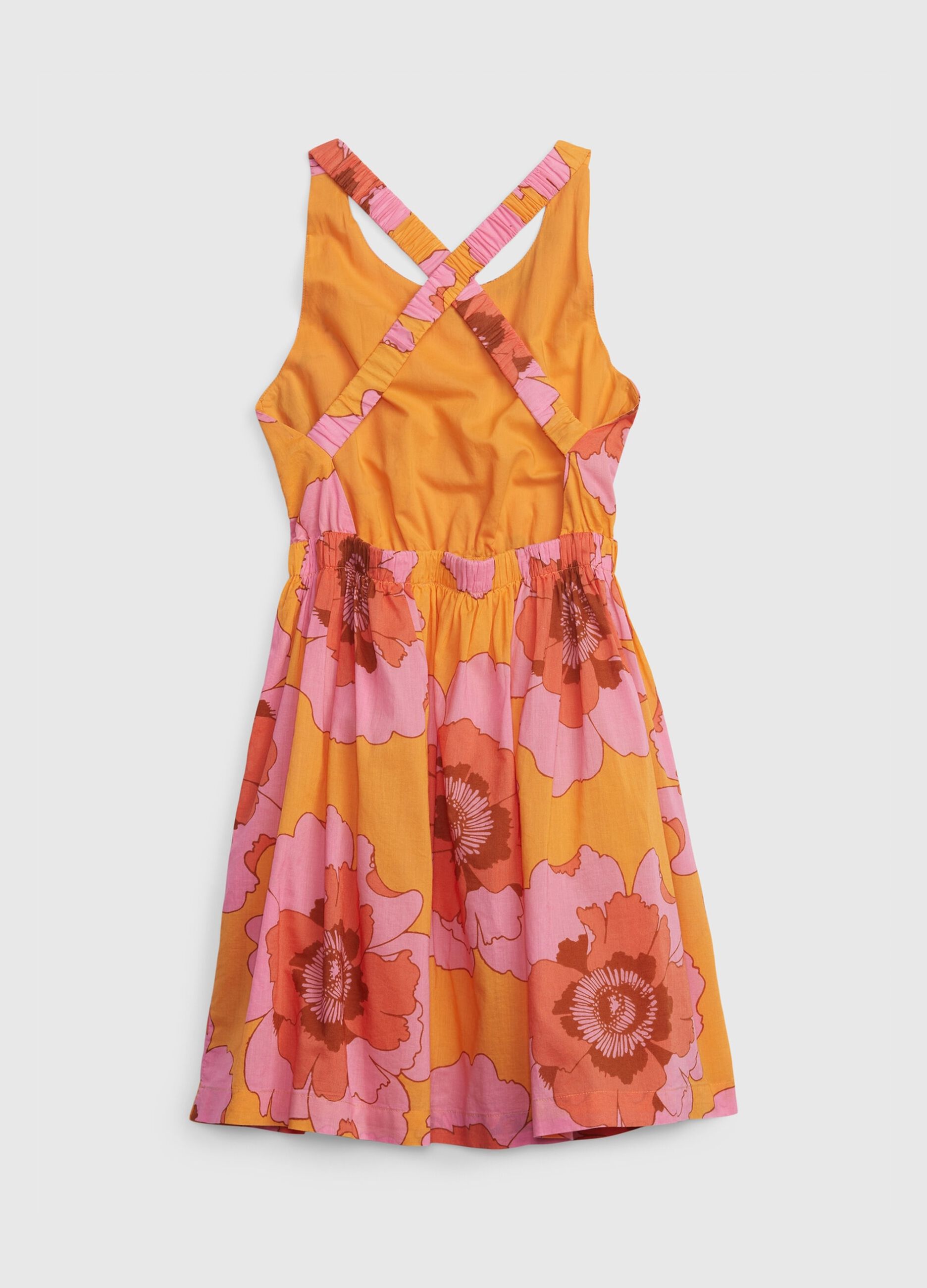 Short sleeveless dress with floral print