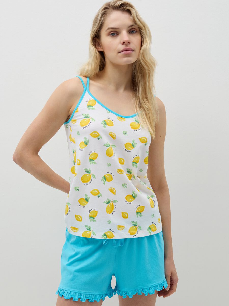 Pijama corto estampado limones_1