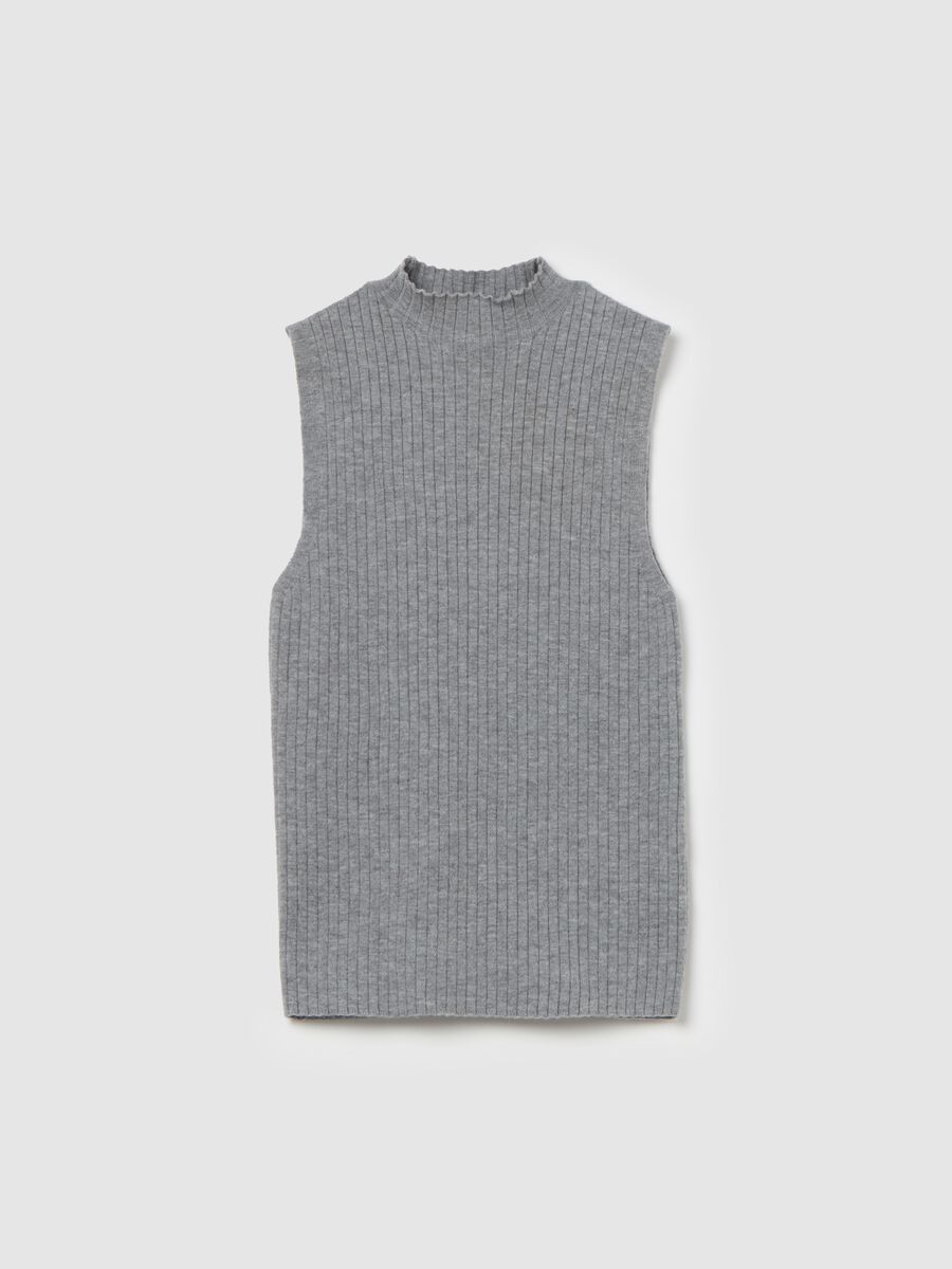 Flat-rib tank top with mock neck_4