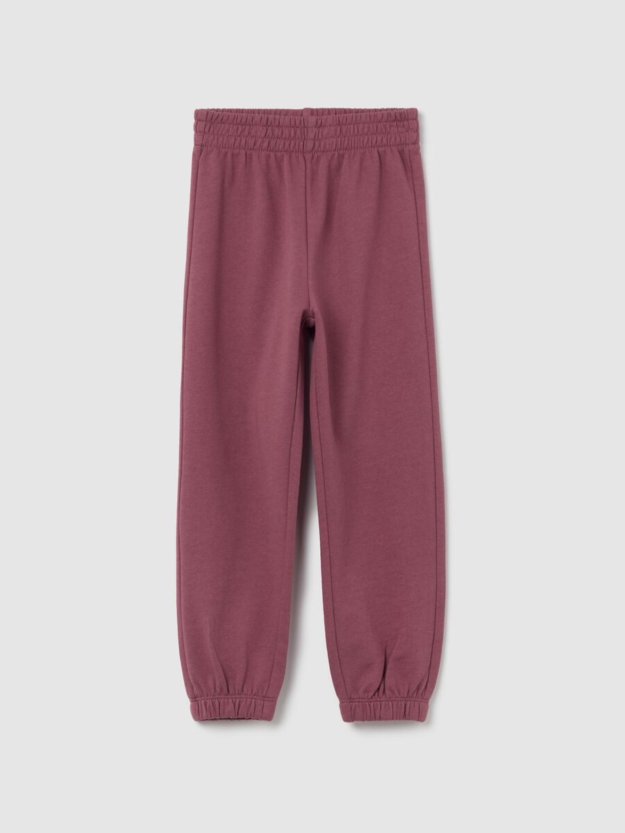 Fleece joggers with elasticated edging_0