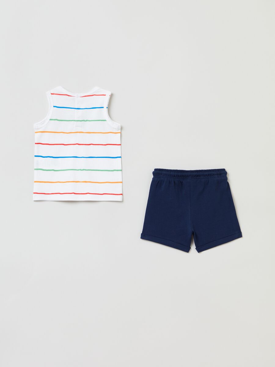 Striped racerback top and shorts jogging set_1