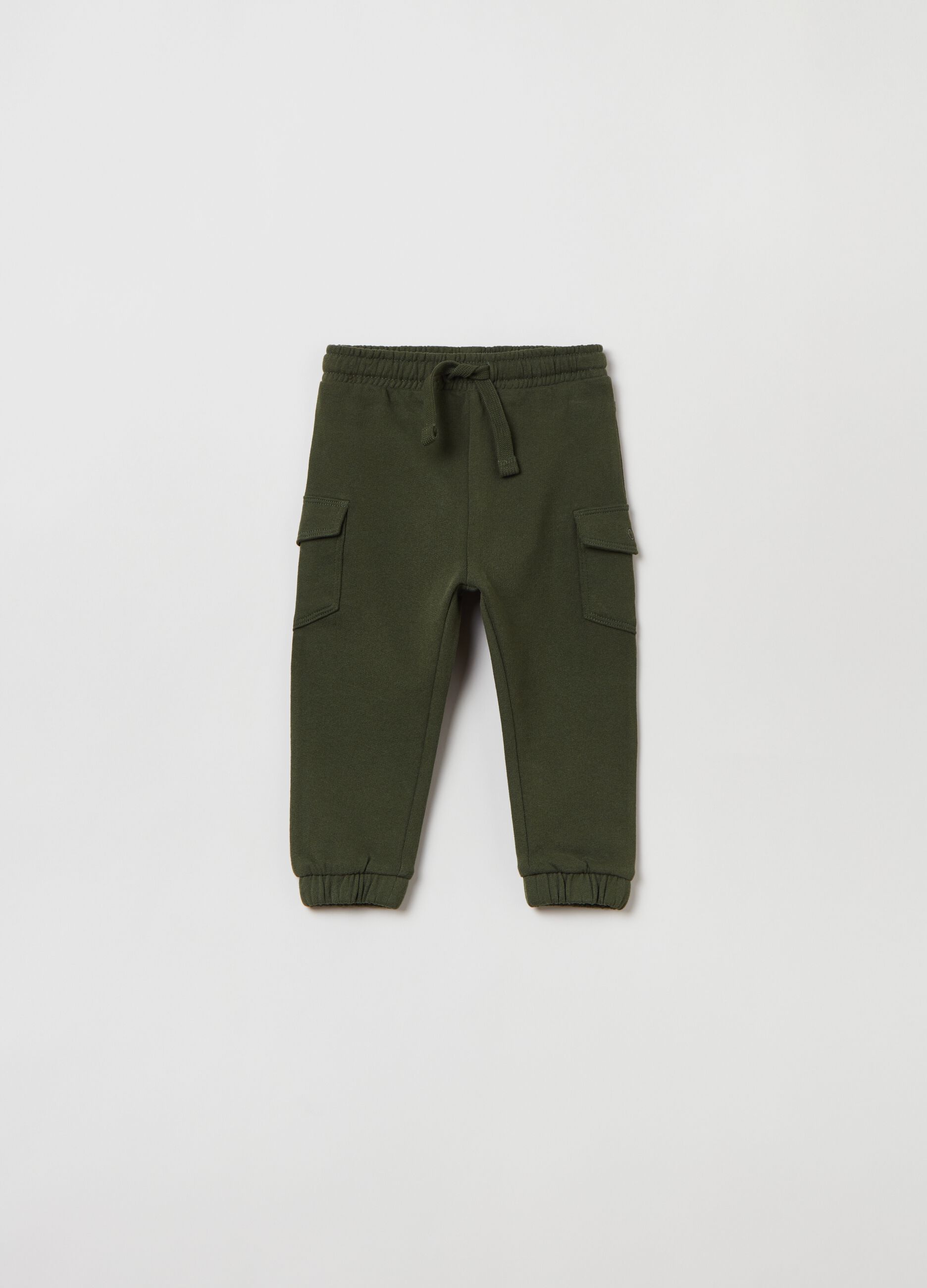 Fleece joggers with pockets and drawstring