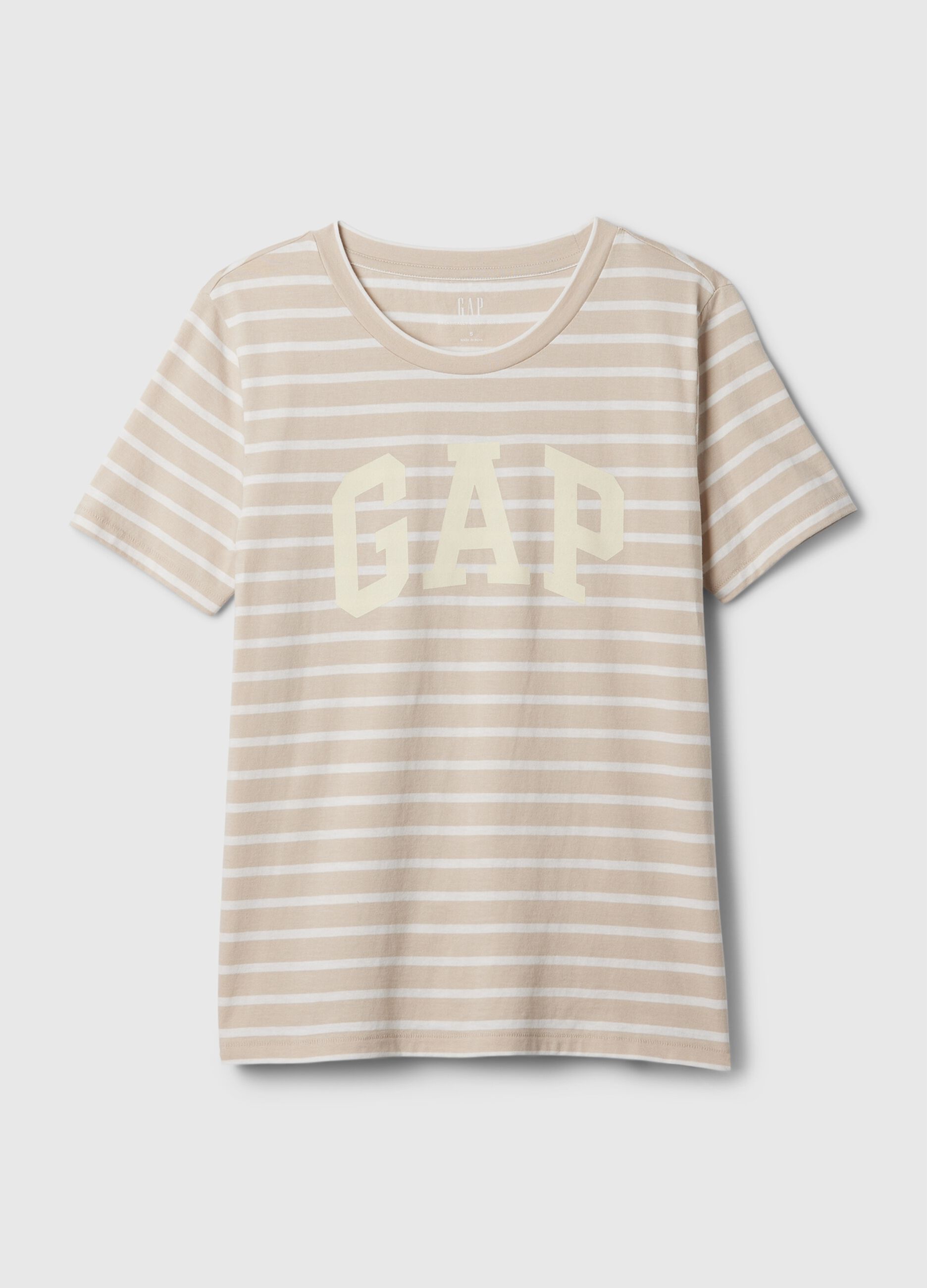 Striped T-shirt with logo print