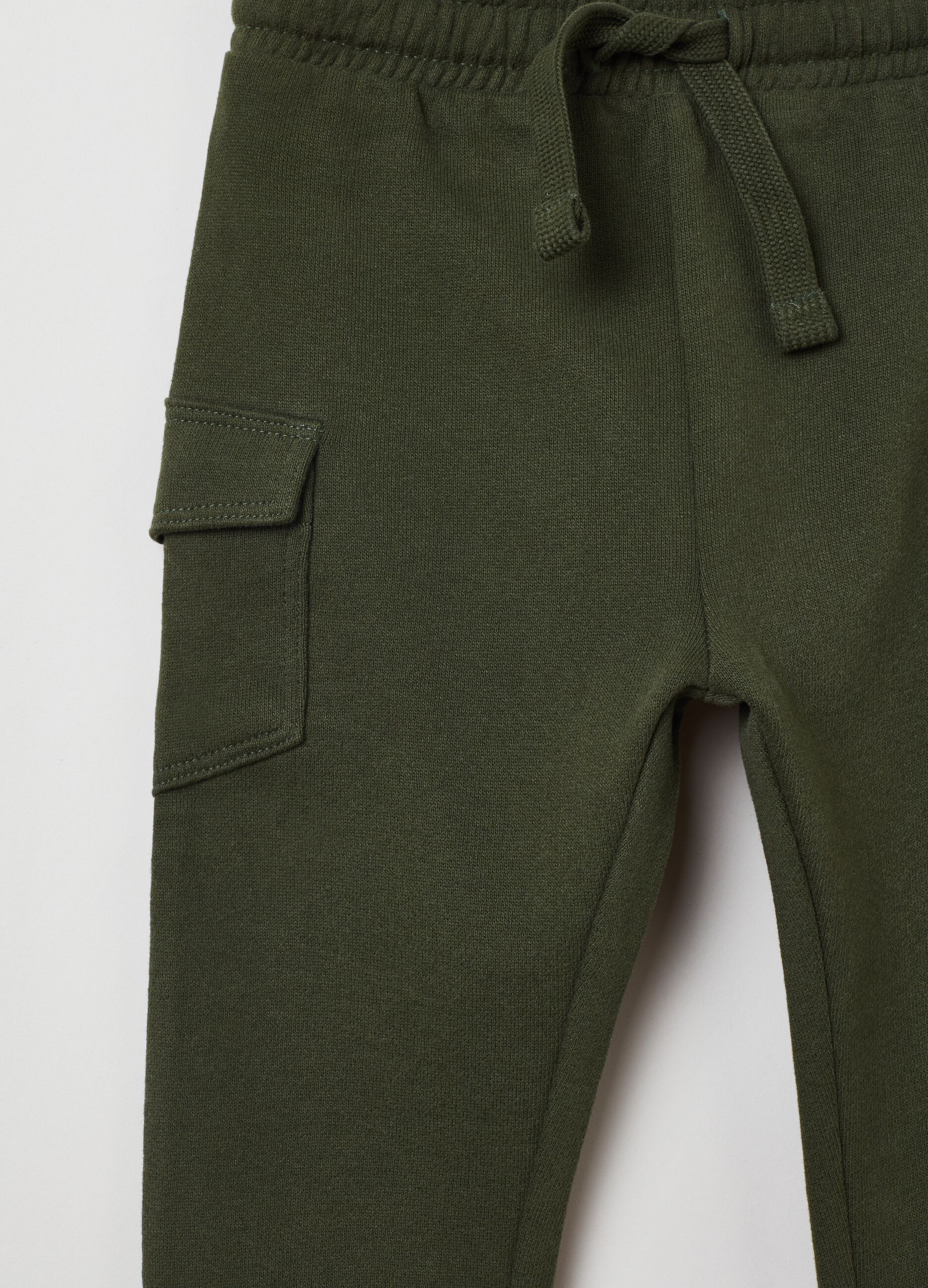 Fleece joggers with pockets and drawstring