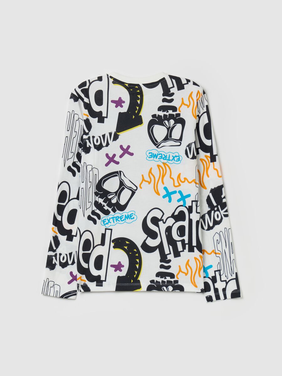 T-shirt a maniche lunghe con stampa all-over_4