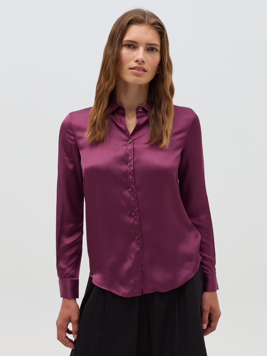 Solid colour viscose shirt_1