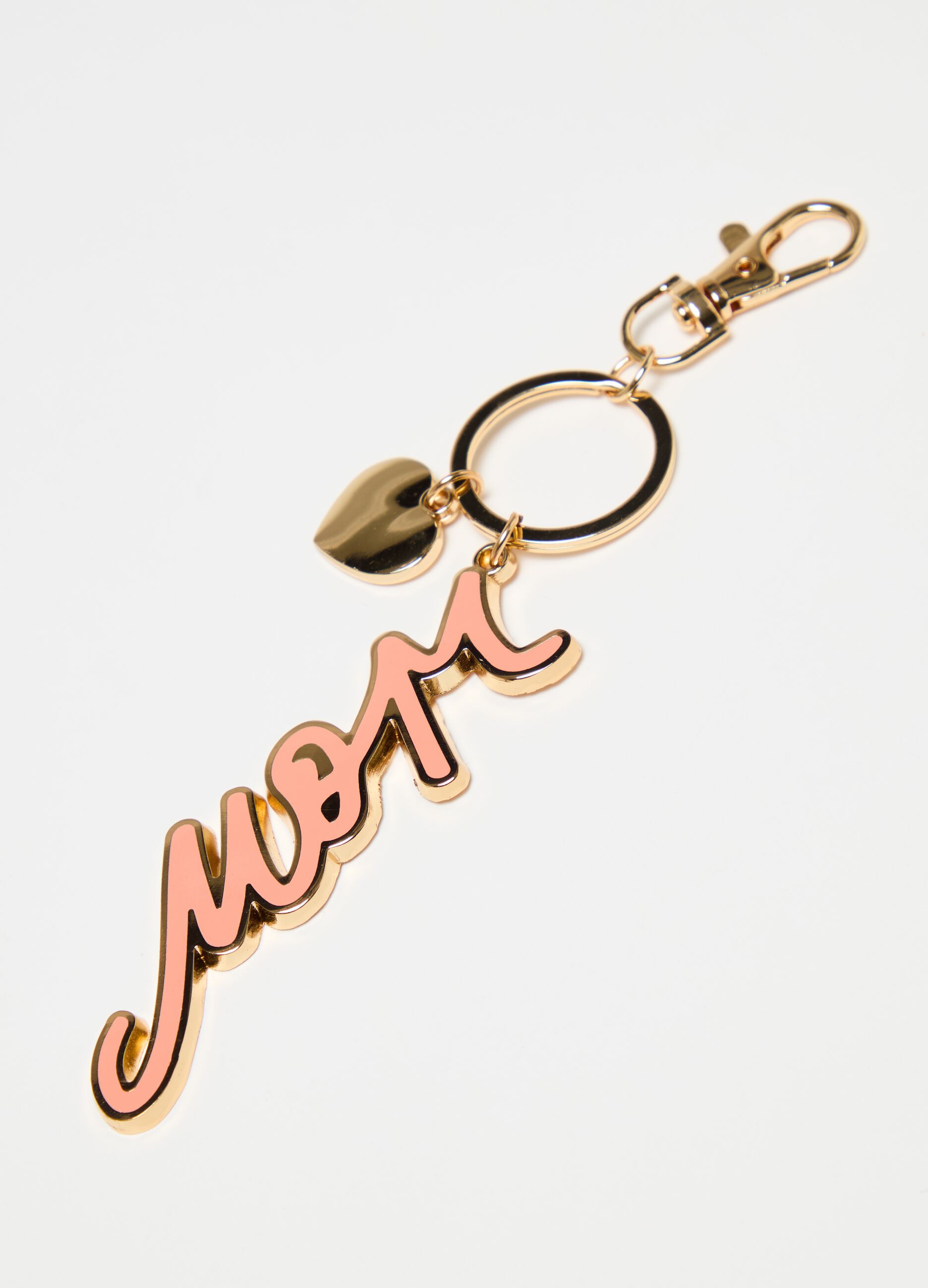 Keyring with enamel lettering and heart
