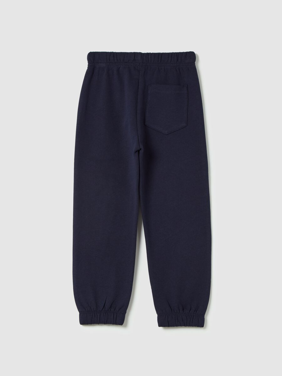 Fleece joggers with drawstring and print_1