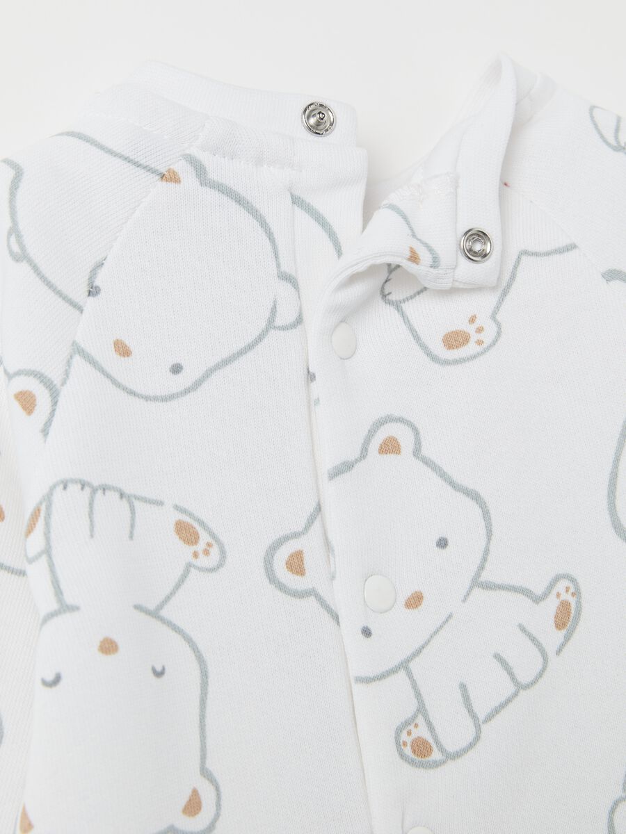 Organic cotton onesie with teddy bears print_3