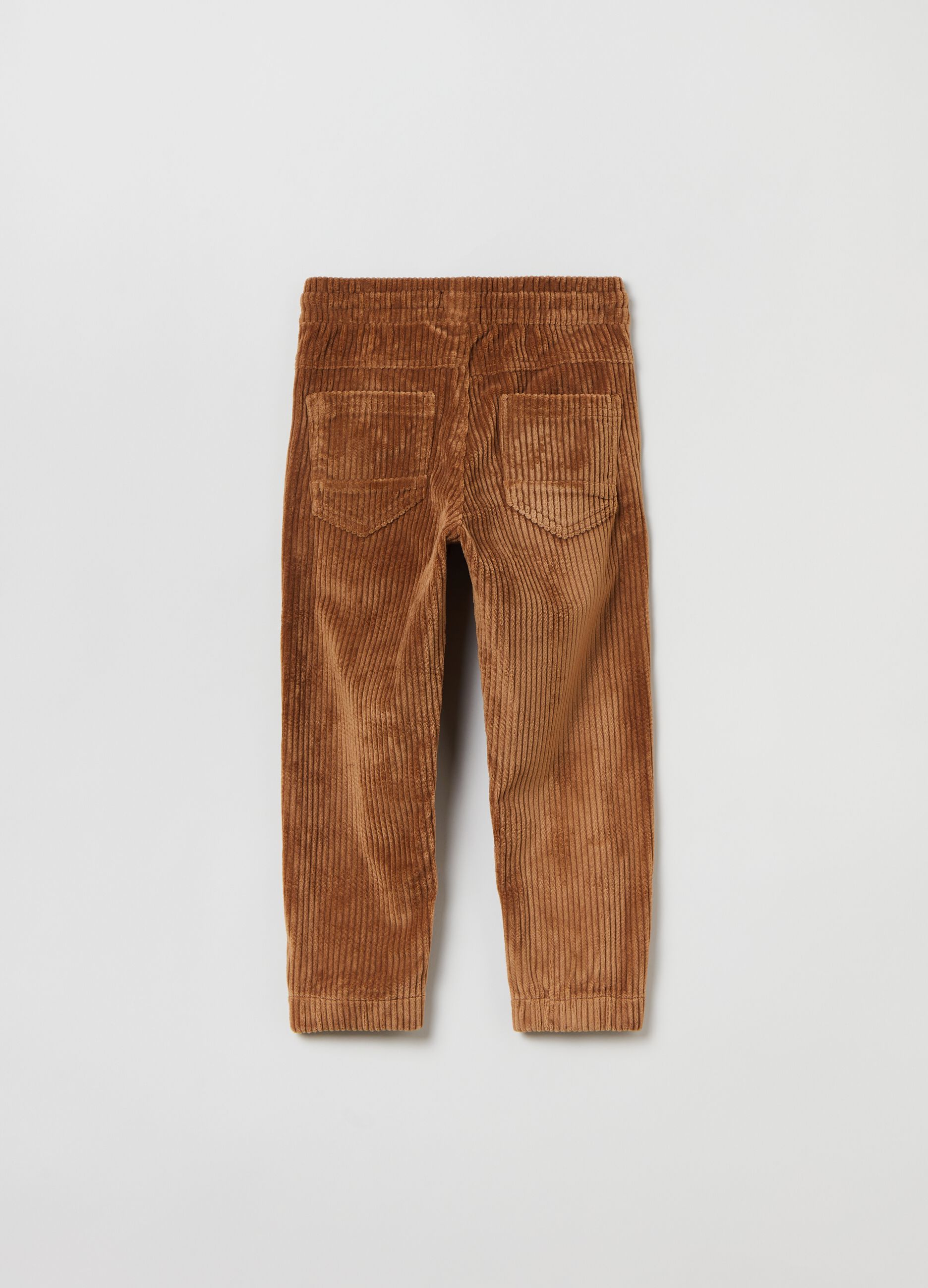 Corduroy joggers with drawstring