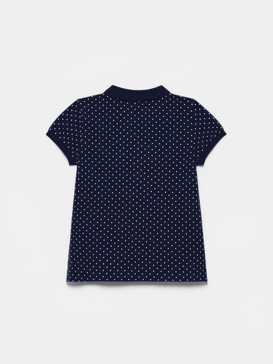 Polo shirt in polka dot piquet cotton_1