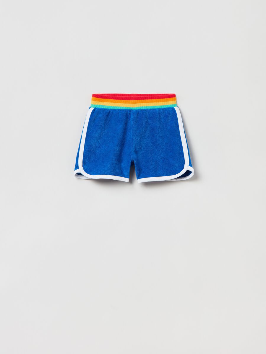 Terry shorts with multicoloured waist_0