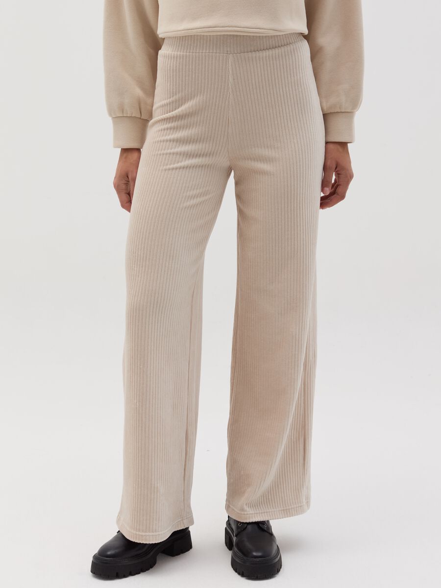 Wide-leg jogger trousers in corduroy_1