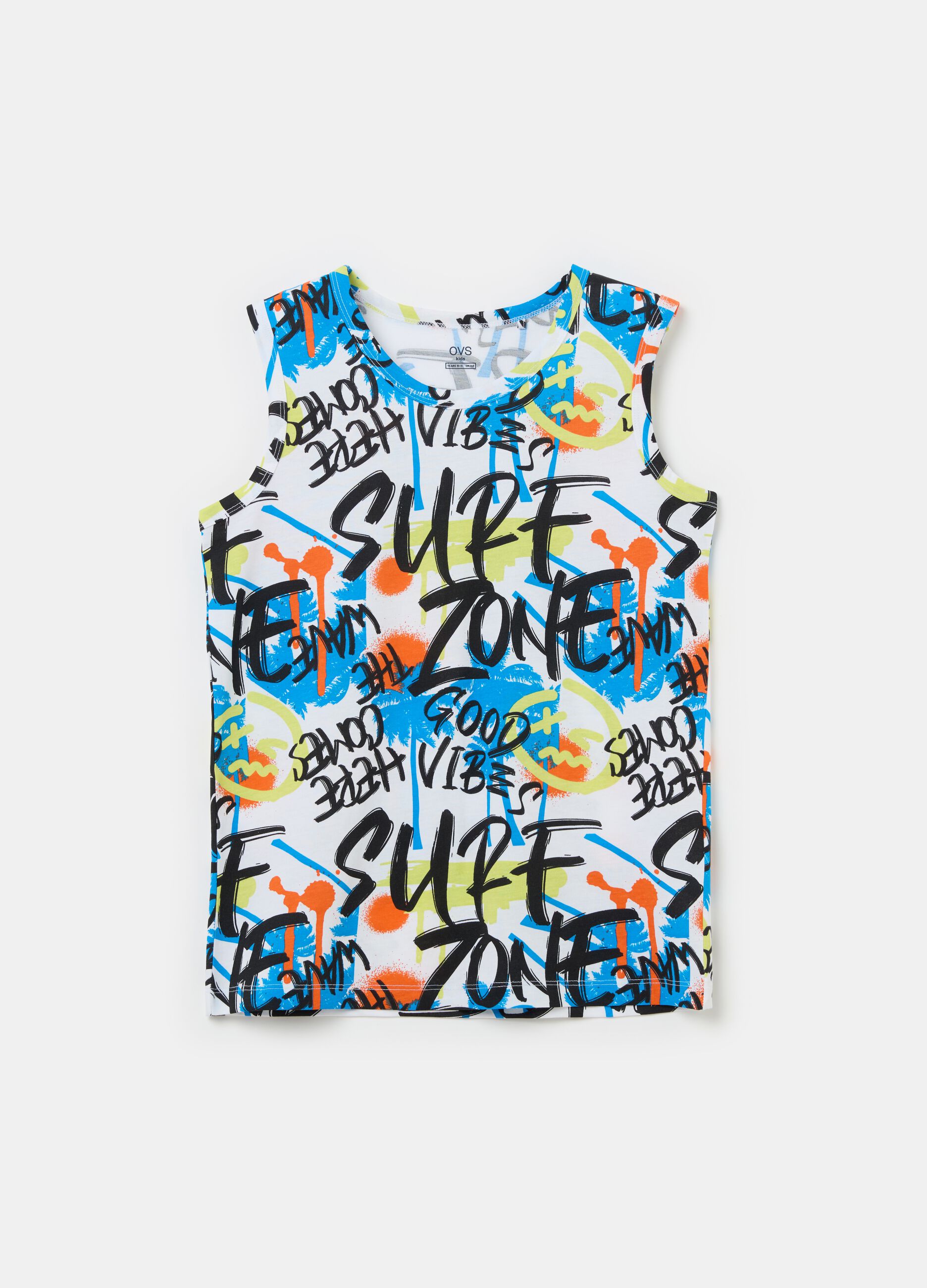 Camiseta de tirantes con estampado surf grafitis