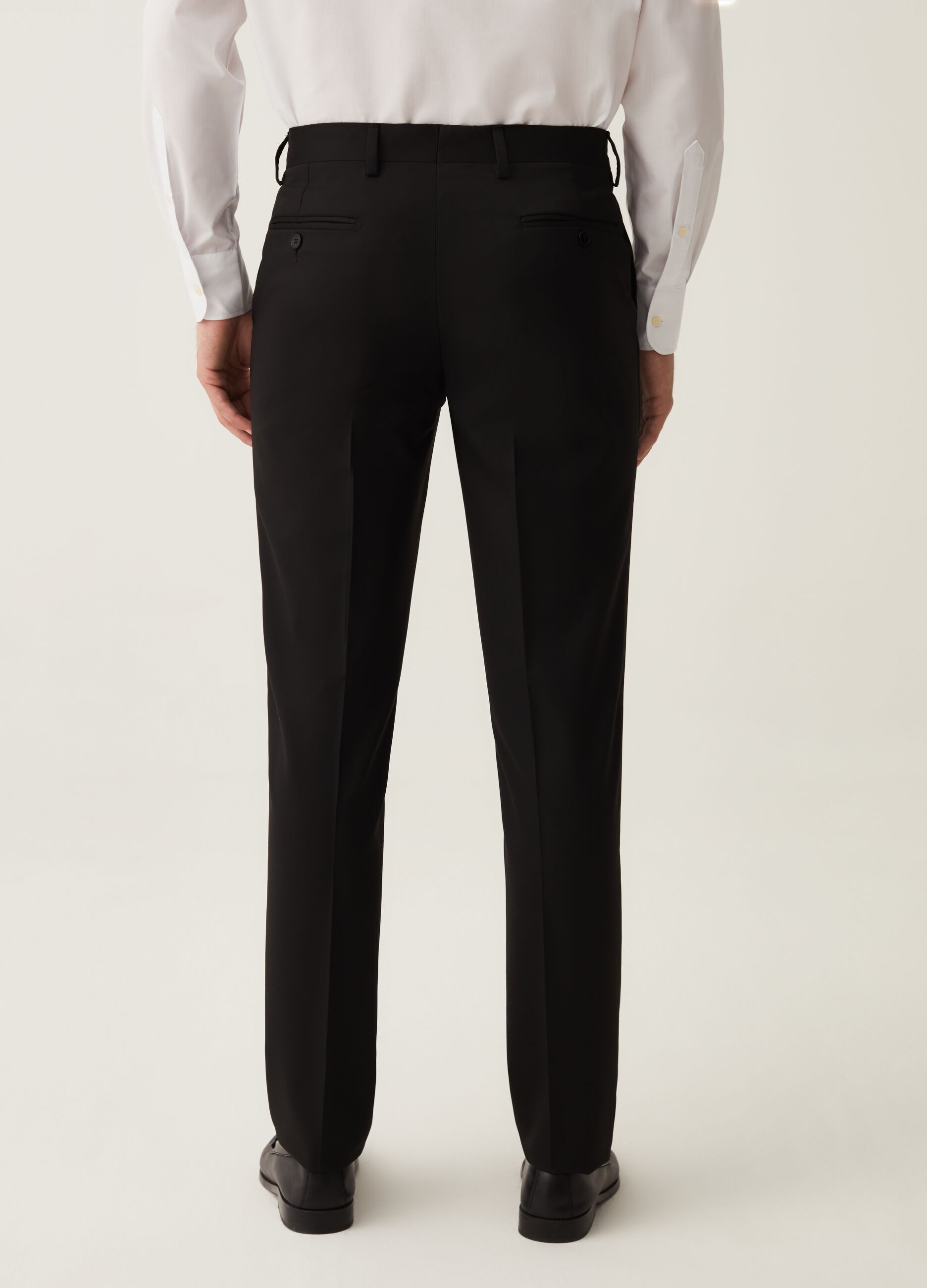 Black slim-fit trousers