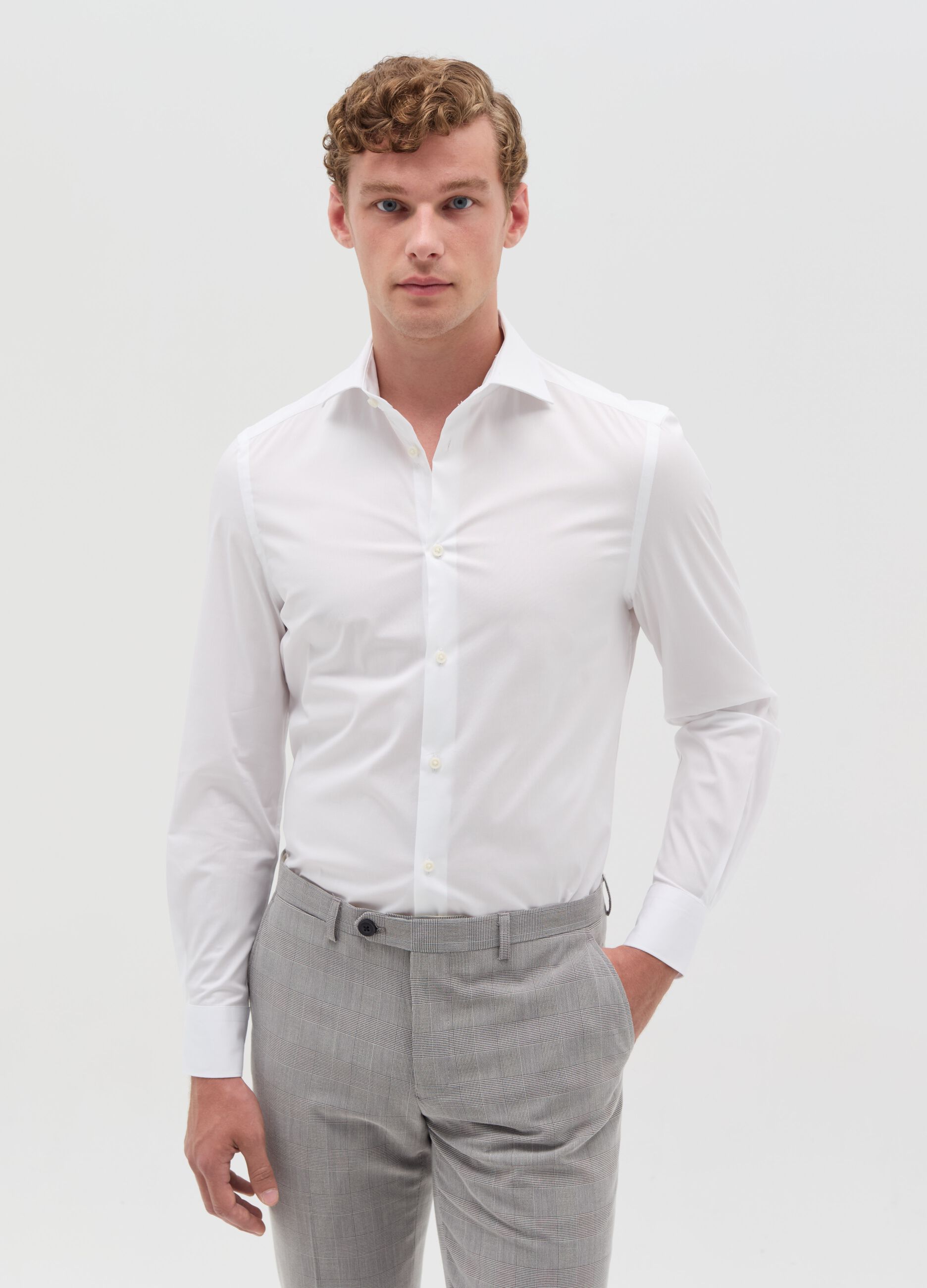 Slim fit, stretch cotton shirt