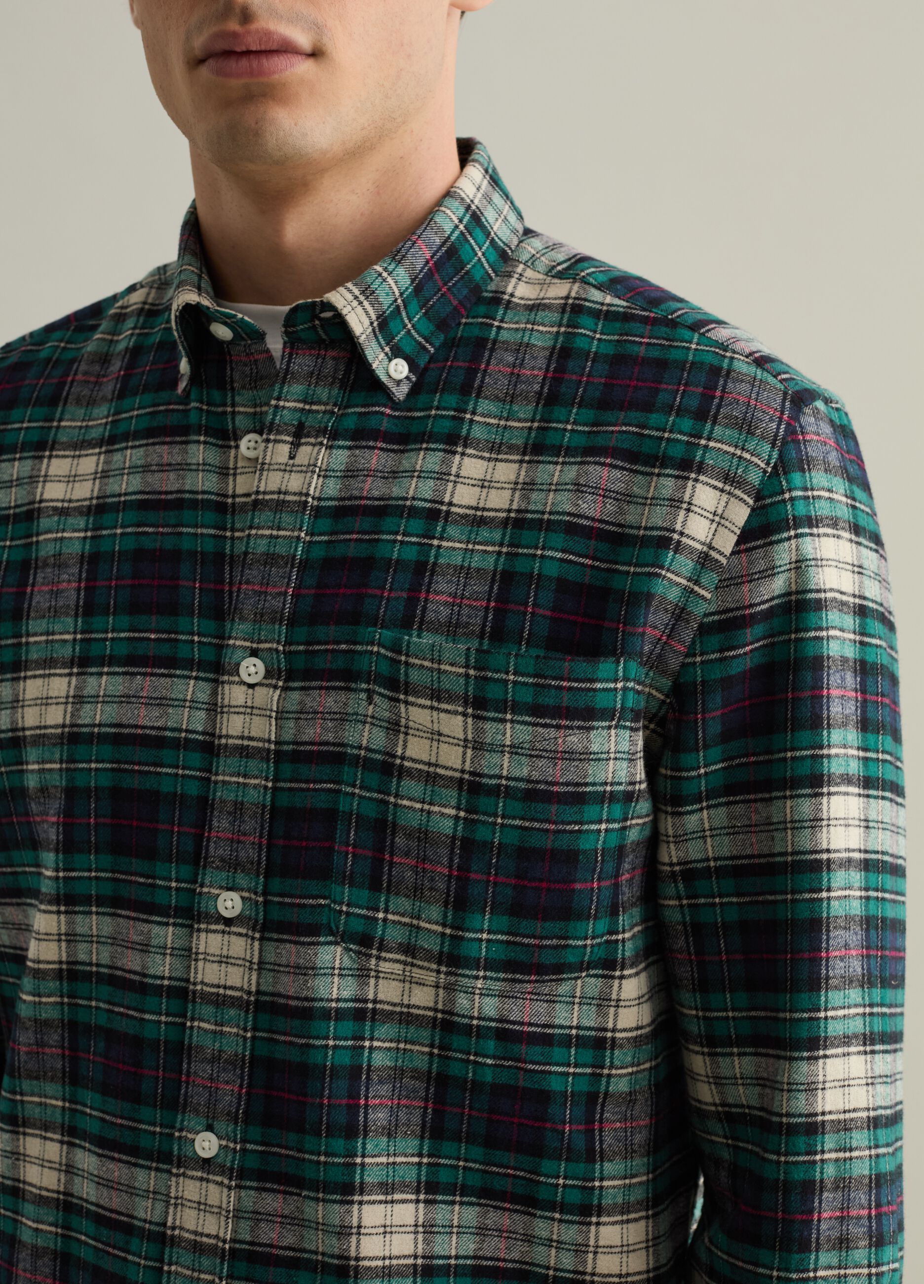 Chequered flannel shirt with pocket