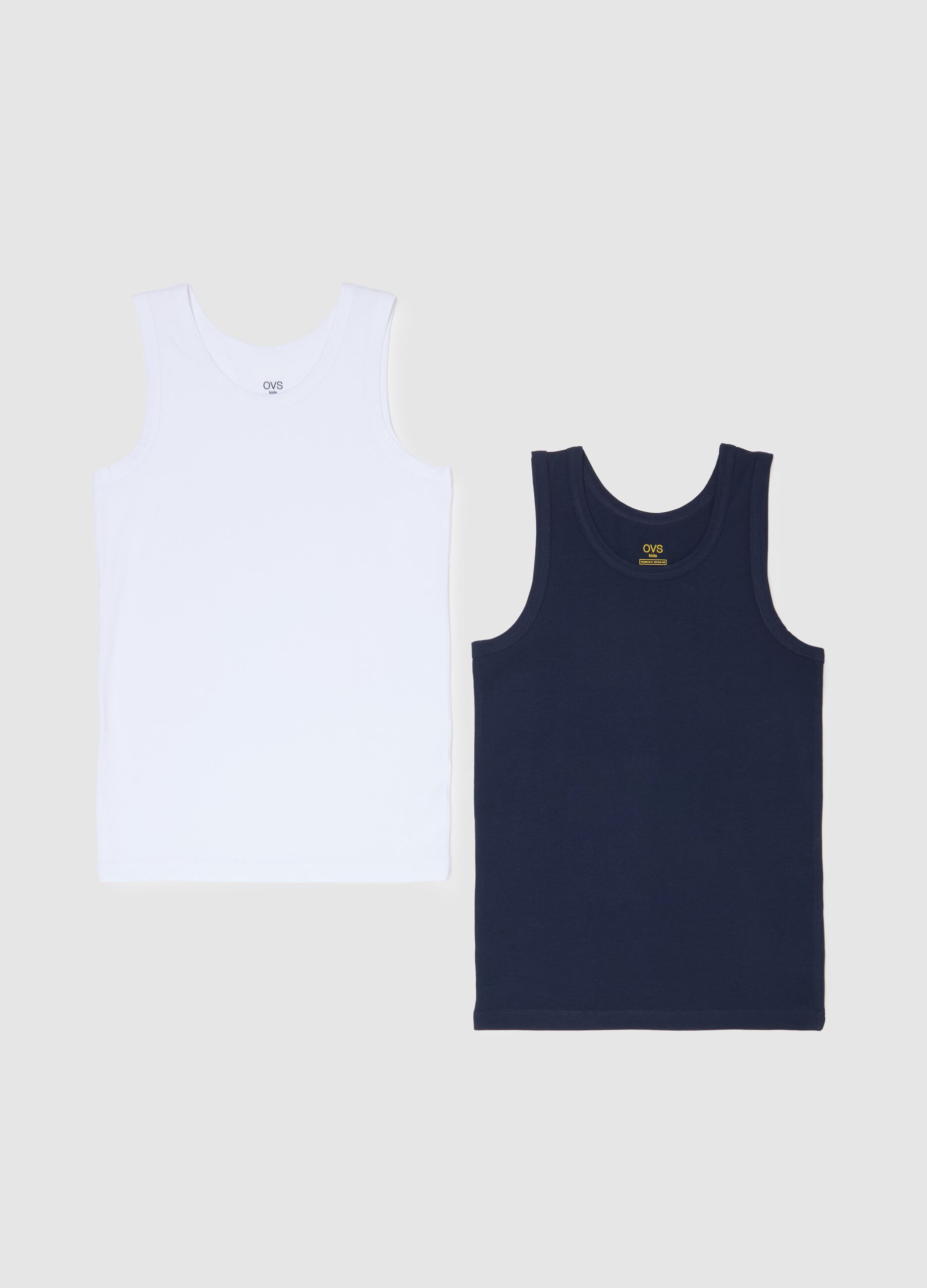 Two-pack racerback vests in organic cotton