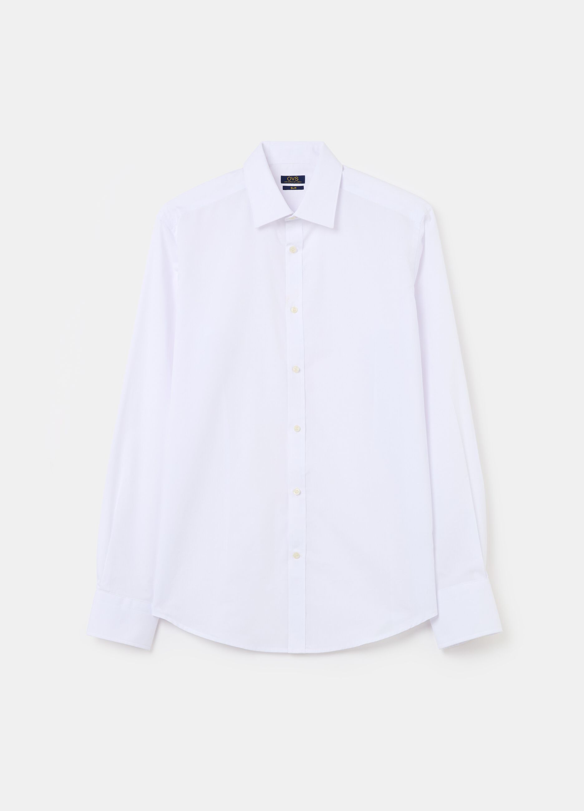 Slim-fit shirt with cut-away collar