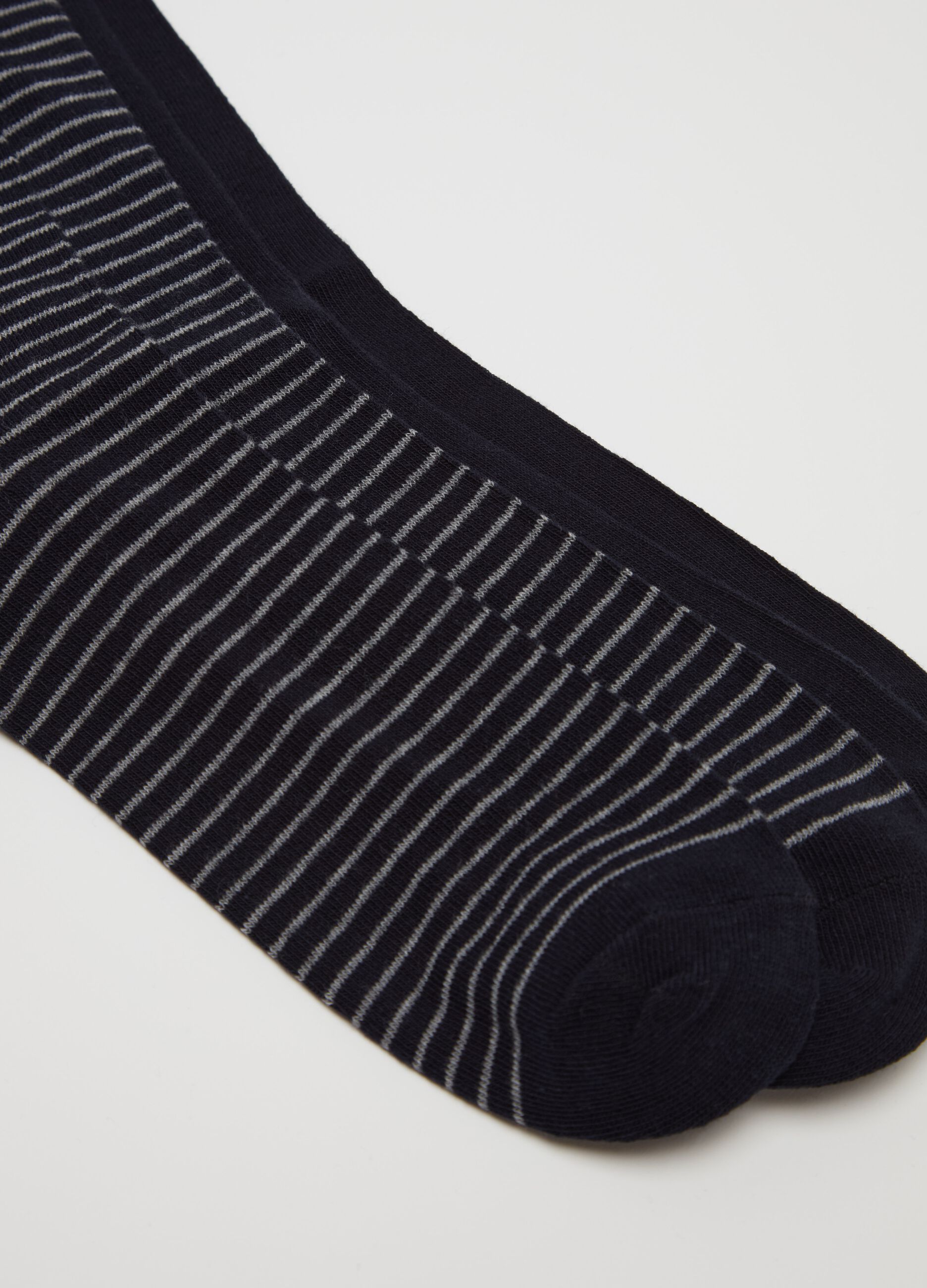 Five-pair pack short socks with striped pattern