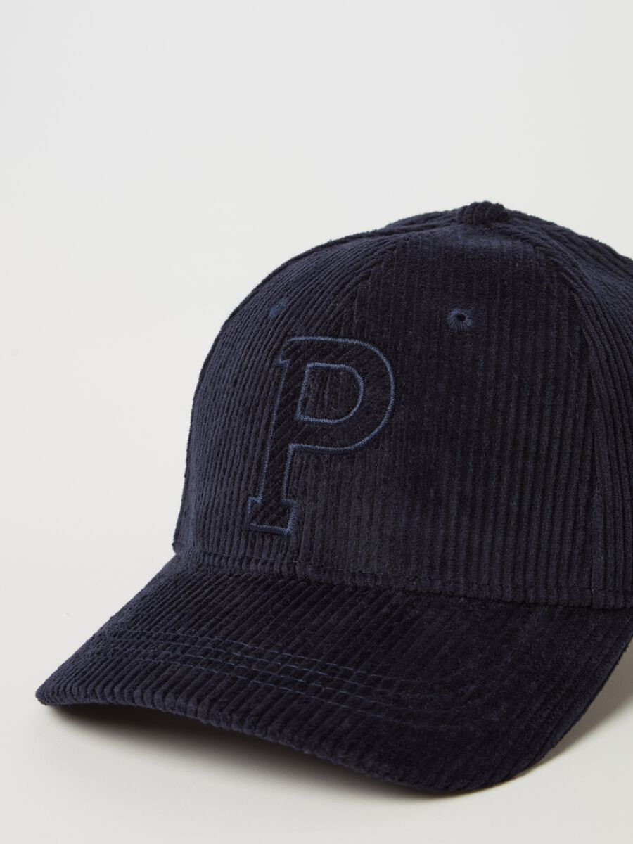 Corduroy baseball cap with embroidery_2