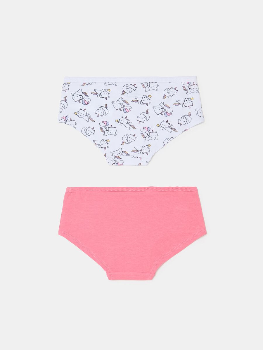 Pack of two French knickers with ribbon and print_1