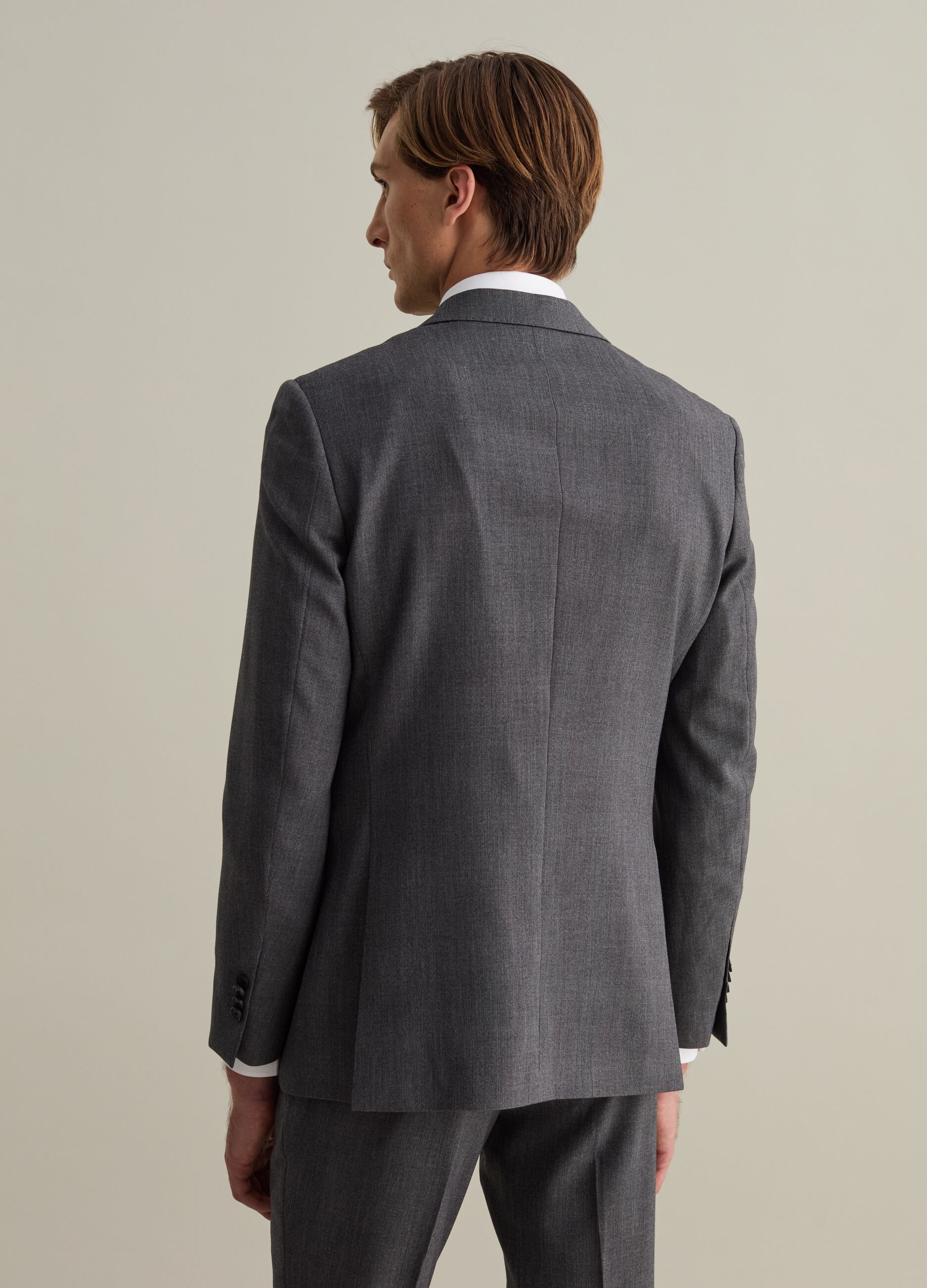 Single-breasted mélange easy-fit blazer