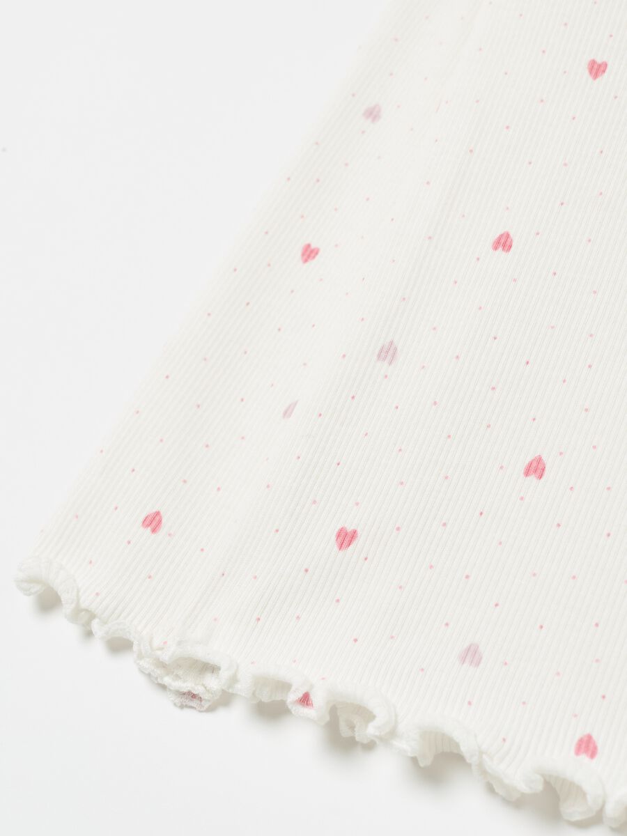 Ribbed T-shirt with small hearts print_2