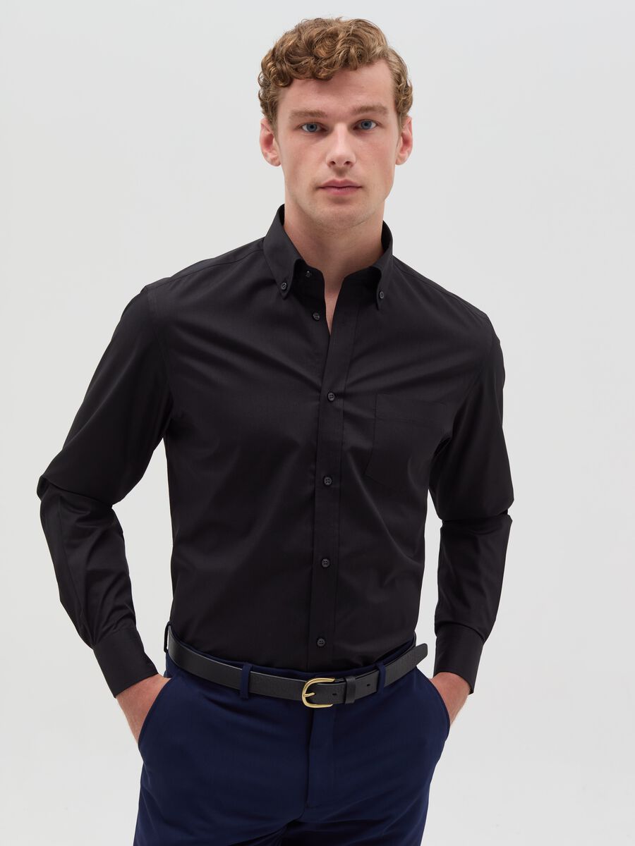 Solid colour, regular-fit shirt_0