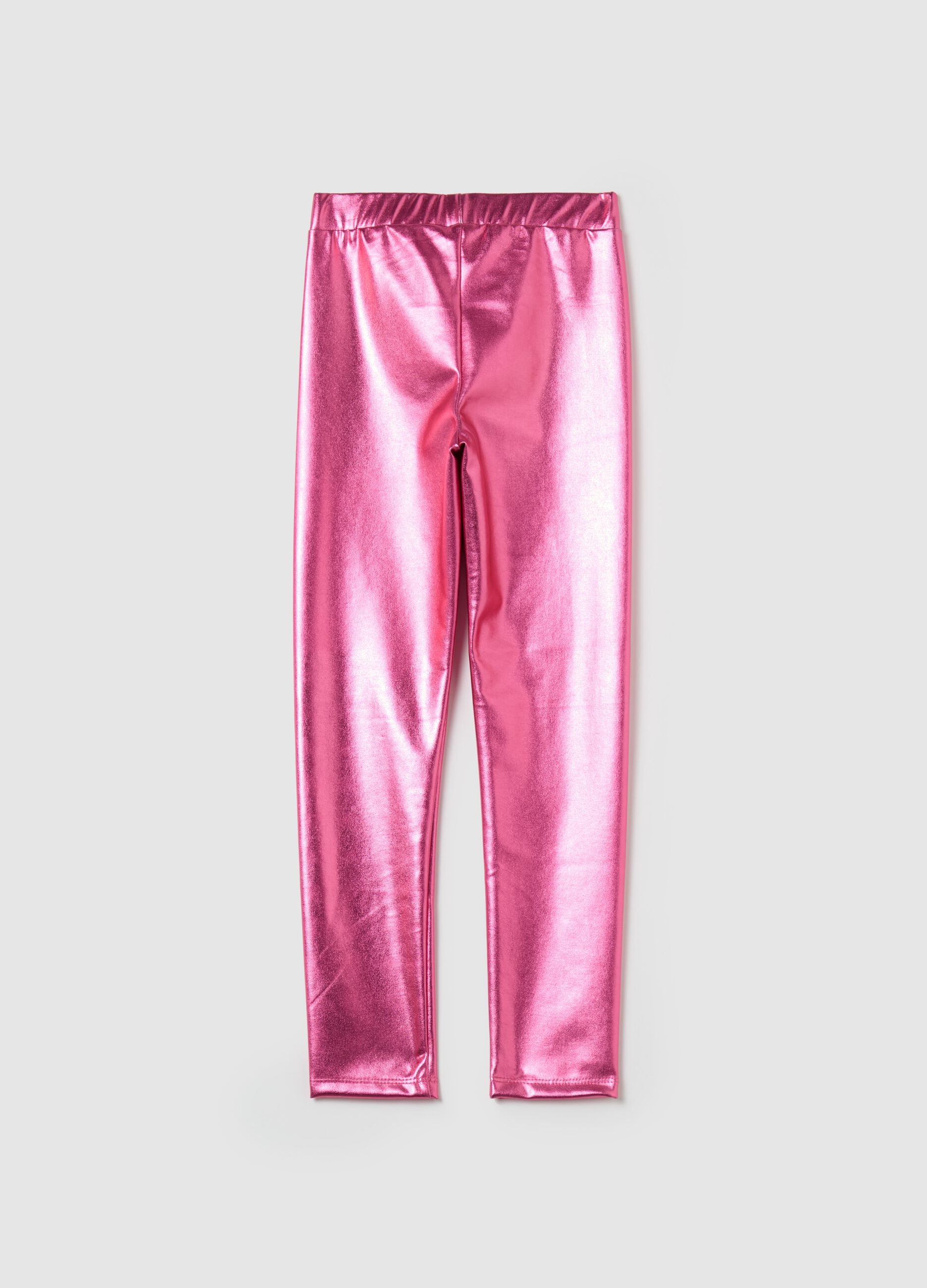 Metallic-effect leggings