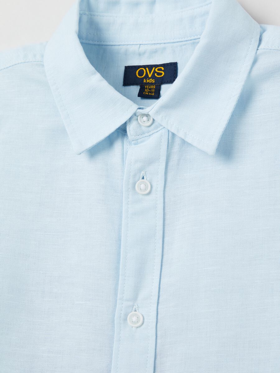 Linen and cotton short-sleeved shirt._2