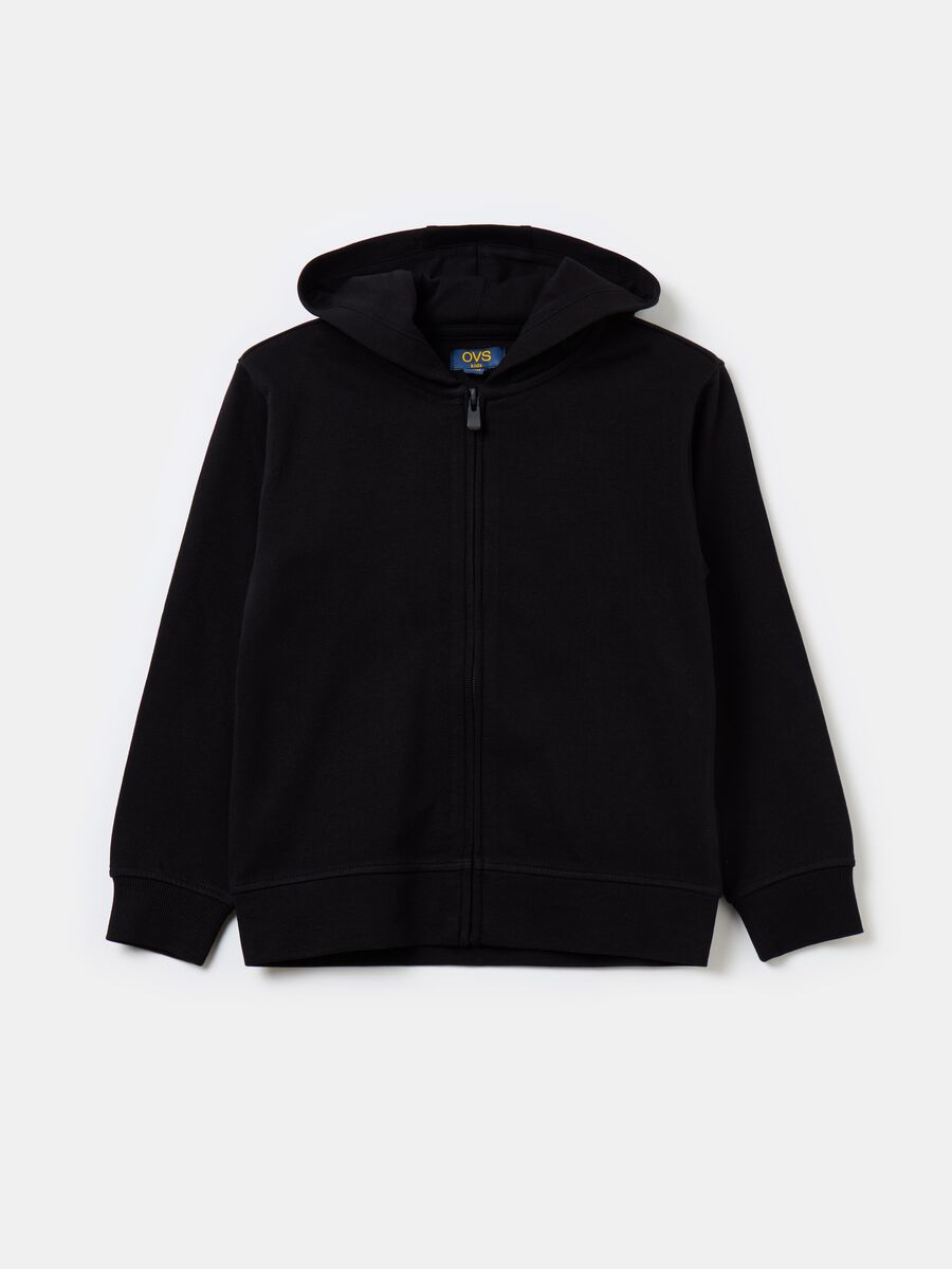 Full-zip sweatshirt in French terry with hood_0