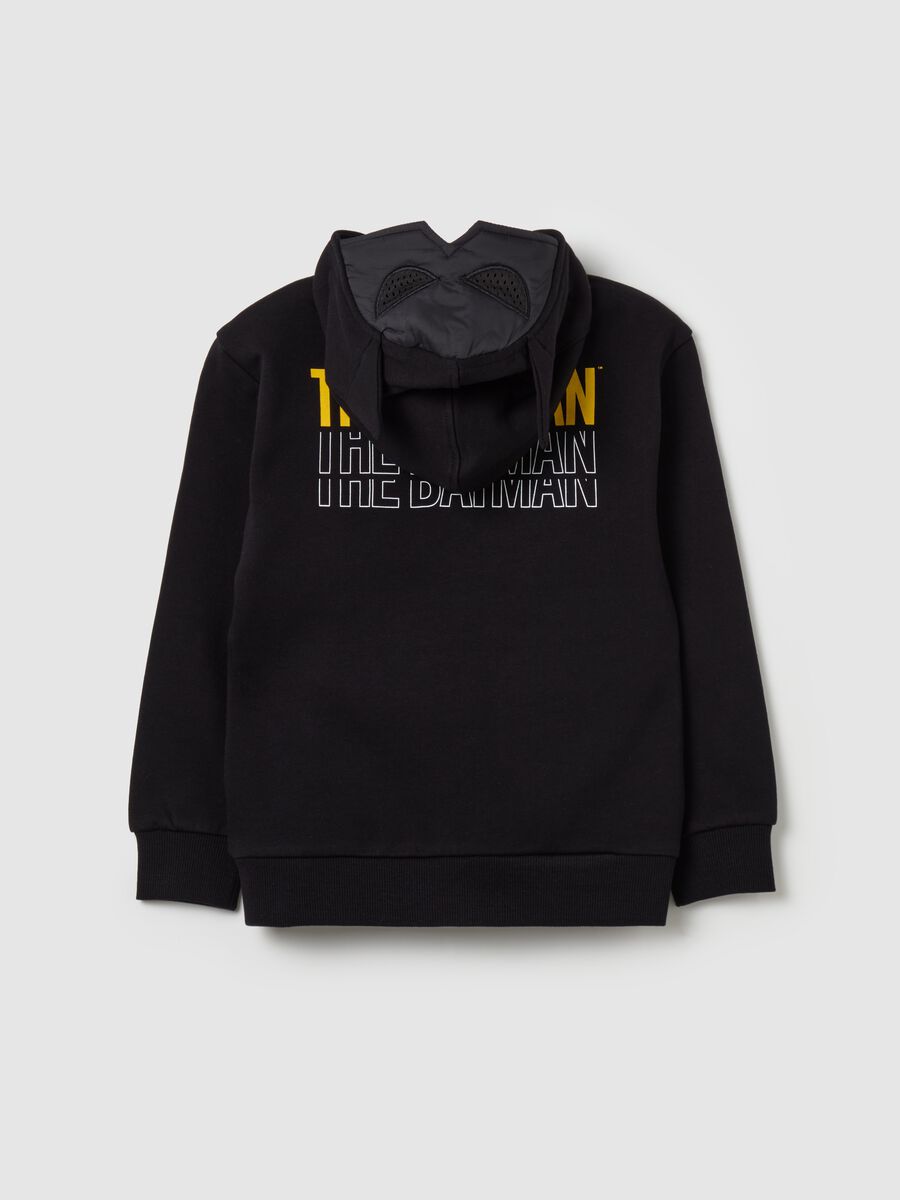 Full-zip sweatshirt with hood and Batman print_1