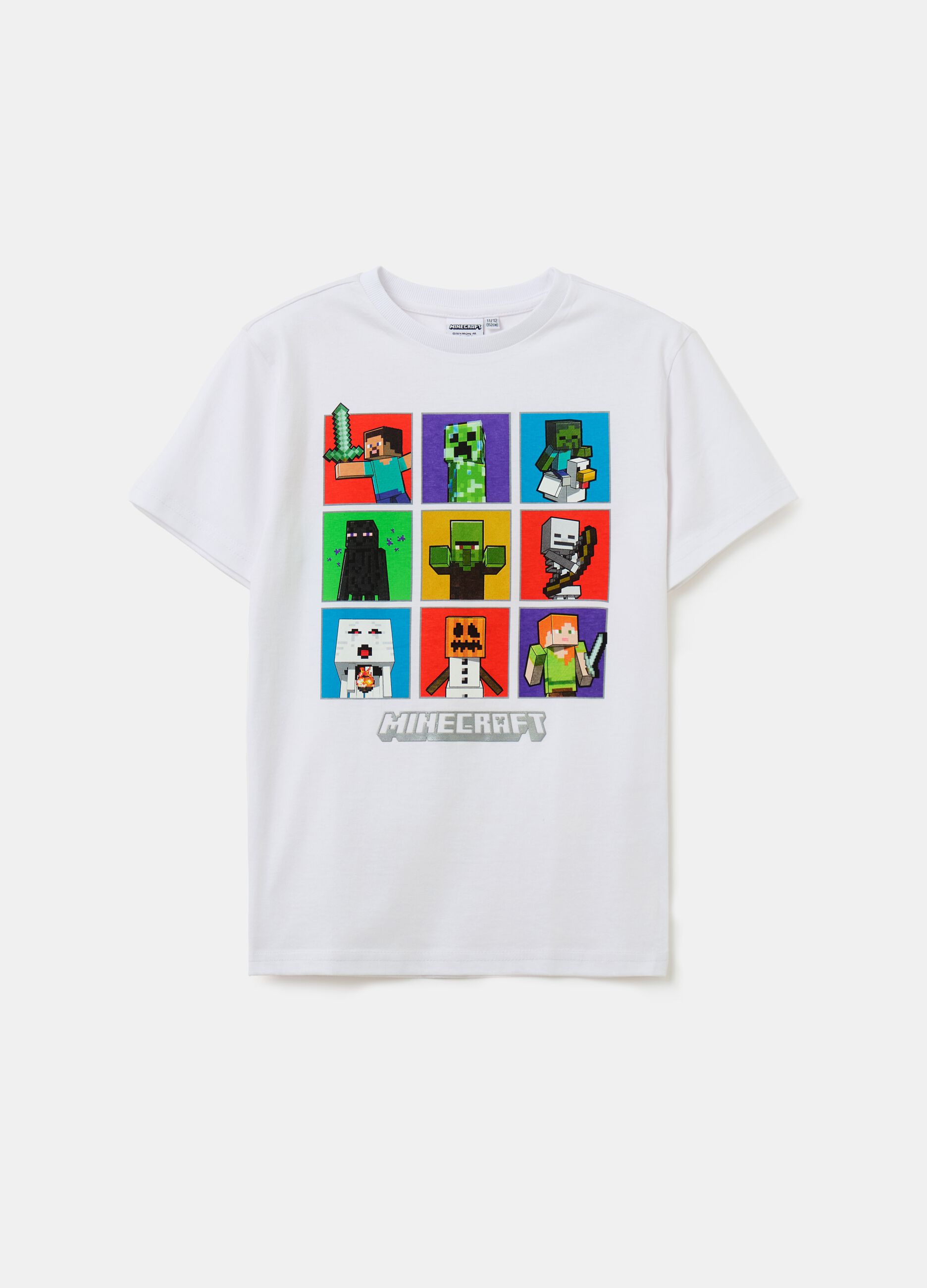 T-shirt with Minecraft blocks print