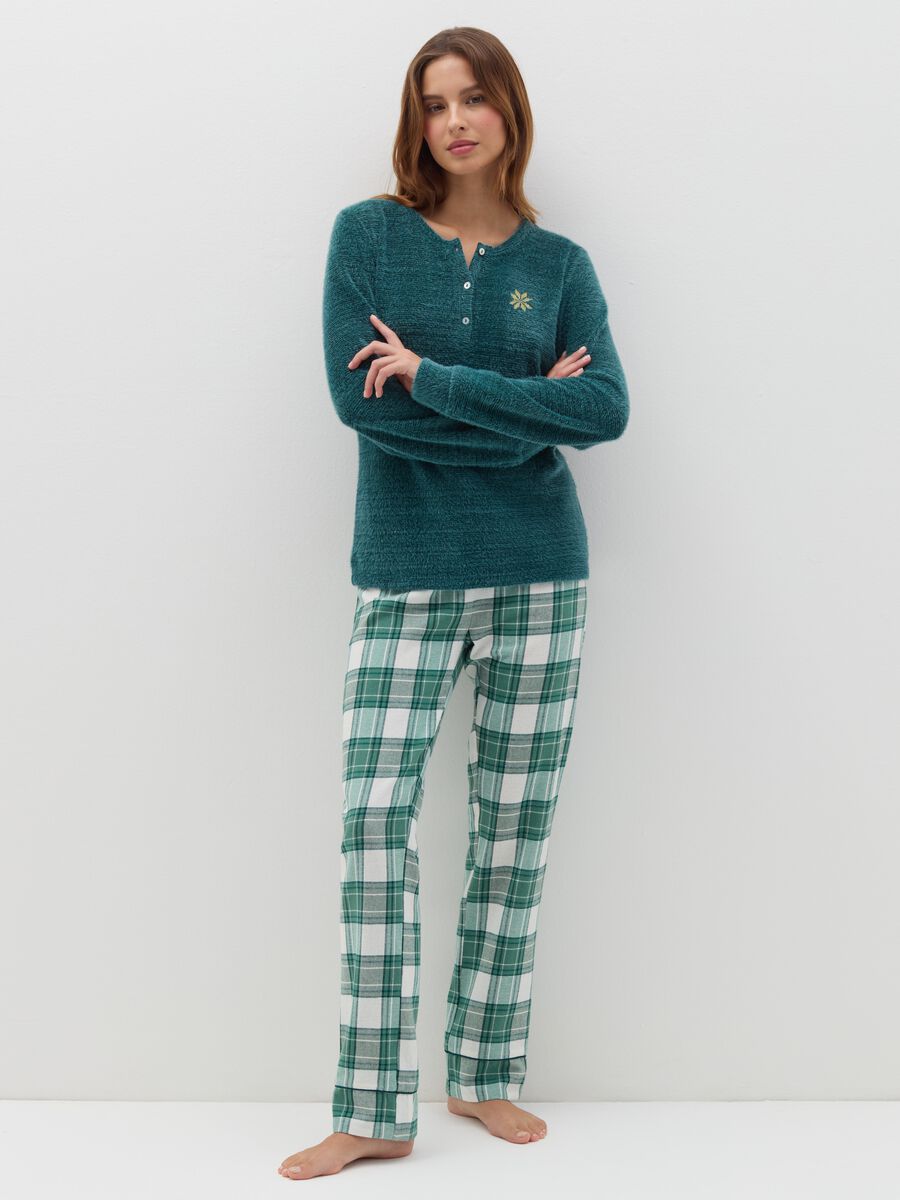 Check pyjama bottoms with lurex_0