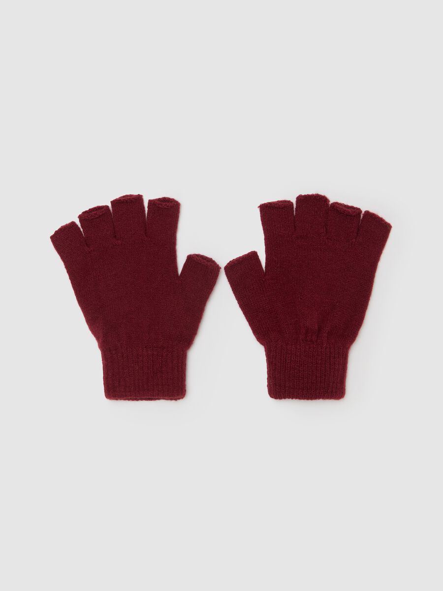 Knitted half-finger gloves_0