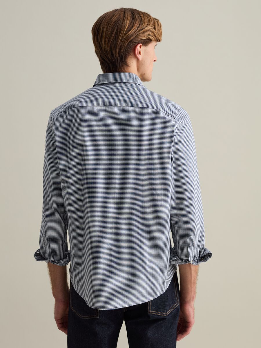 Oxford cotton shirt with micro-check pattern_4