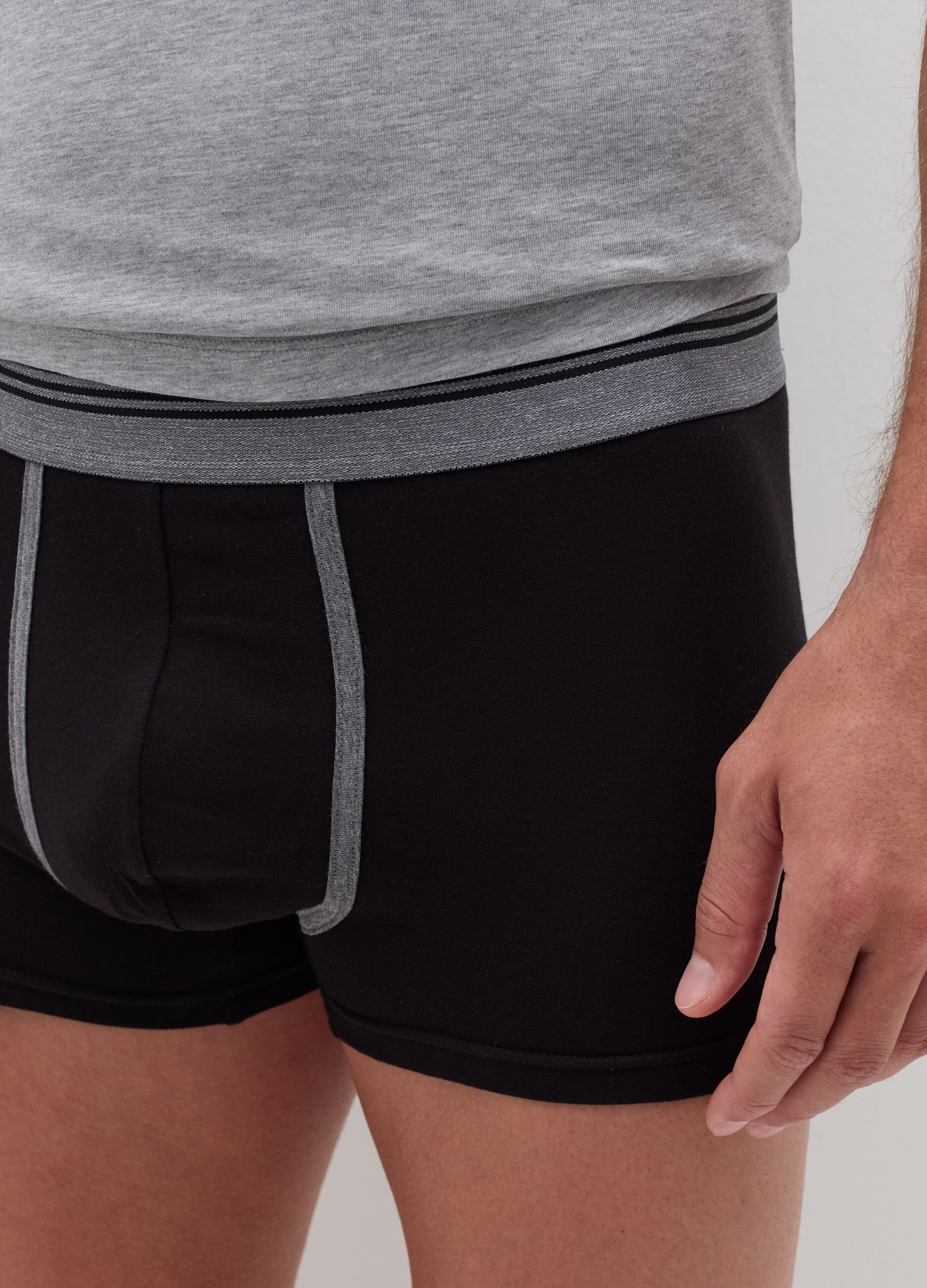 Three-pack boxer shorts with striped edging